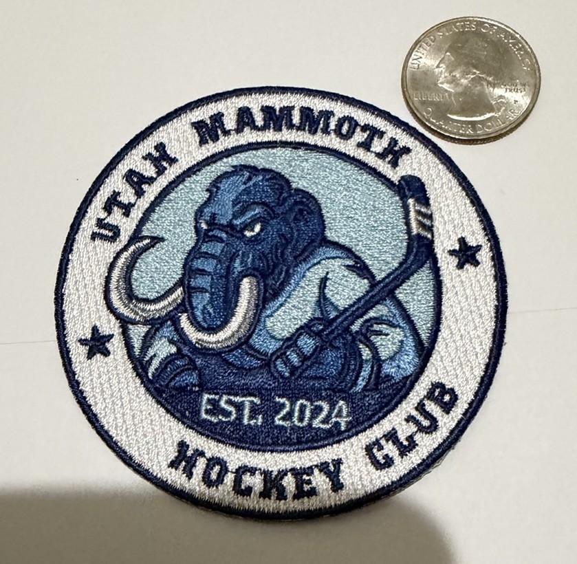 UTAH MAMMOTH  EMBROIDERED IRON ON PATCH  3”x  3” BEAUTIFUL!