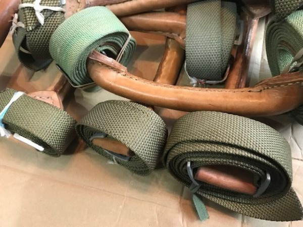 Genuine Polish Army Leather Handle With Two Straps 195cm-USED-WP wz960.