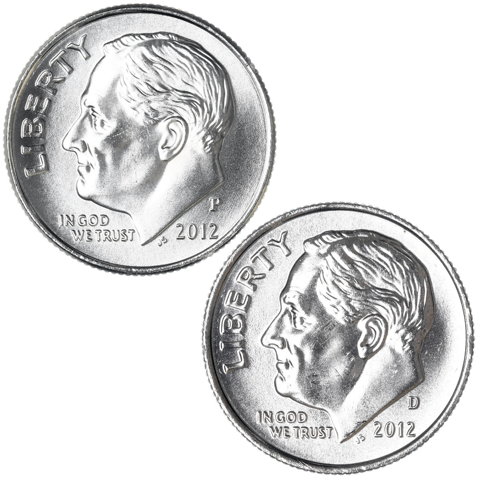 2012 P D Roosevelt Dime BU 2 Coin Year Set
