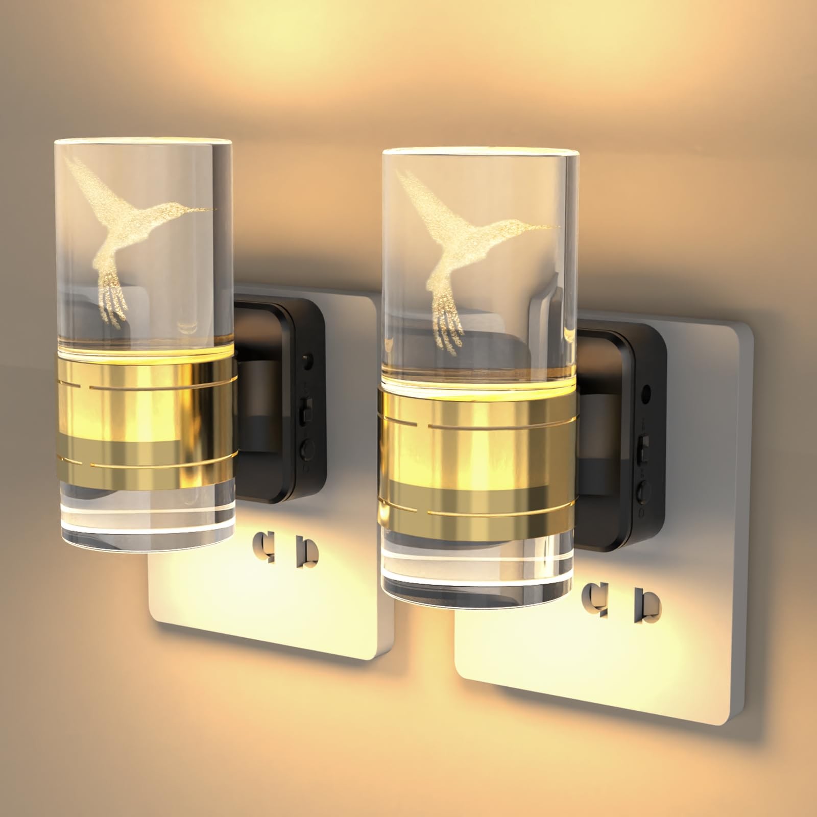 Night Lights Plug into Wall, 3 Color Temperature Nightlight, 0-100 LM Dimmabl...