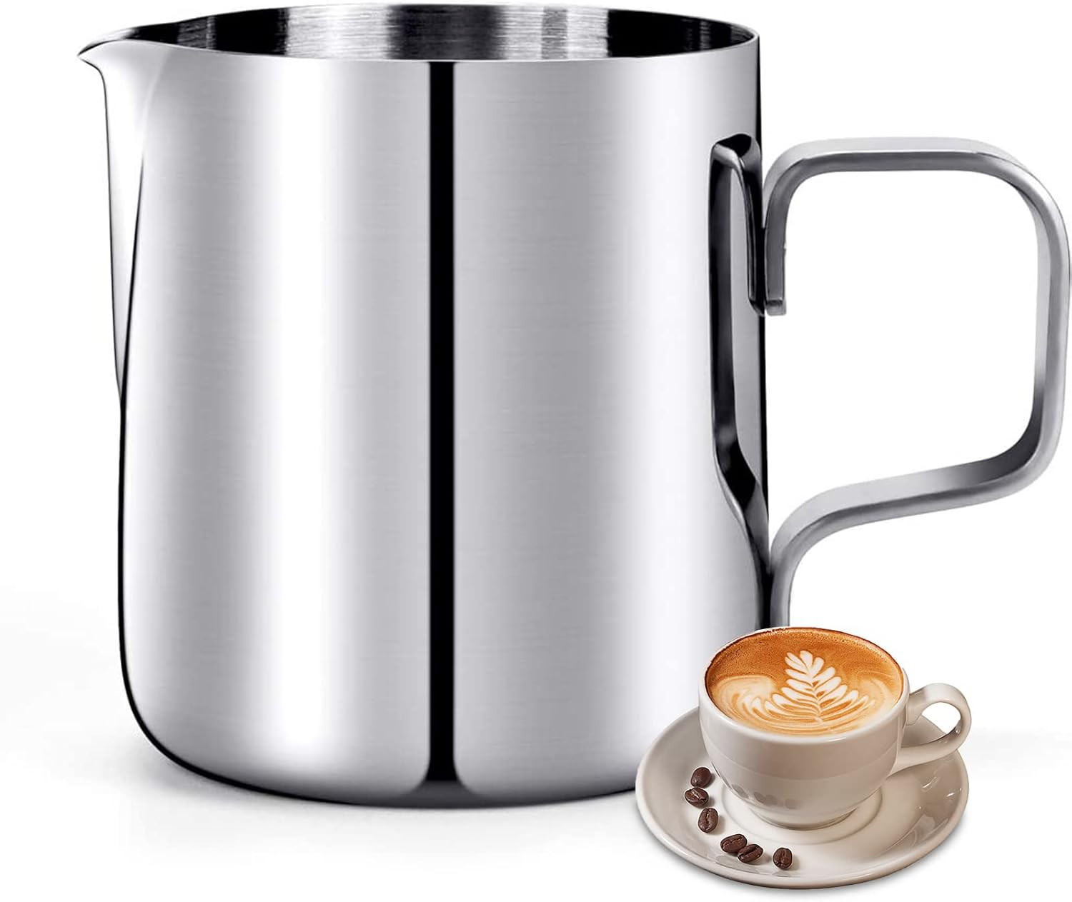 Milk Frothing Pitcher, 6.8Oz/200Ml Stainless Steel Milk Frother Cup, Small Steam