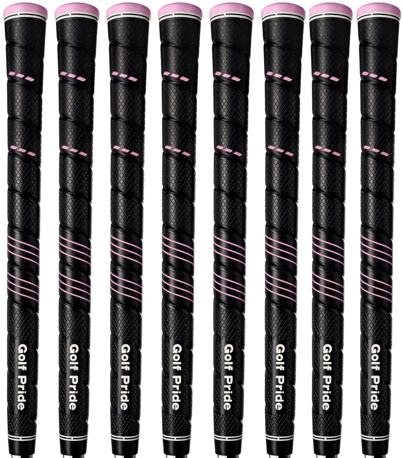 Golf Pride CP2 Wrap Undersize Black & Pink Grips - Plus4 Technology - Set of 8