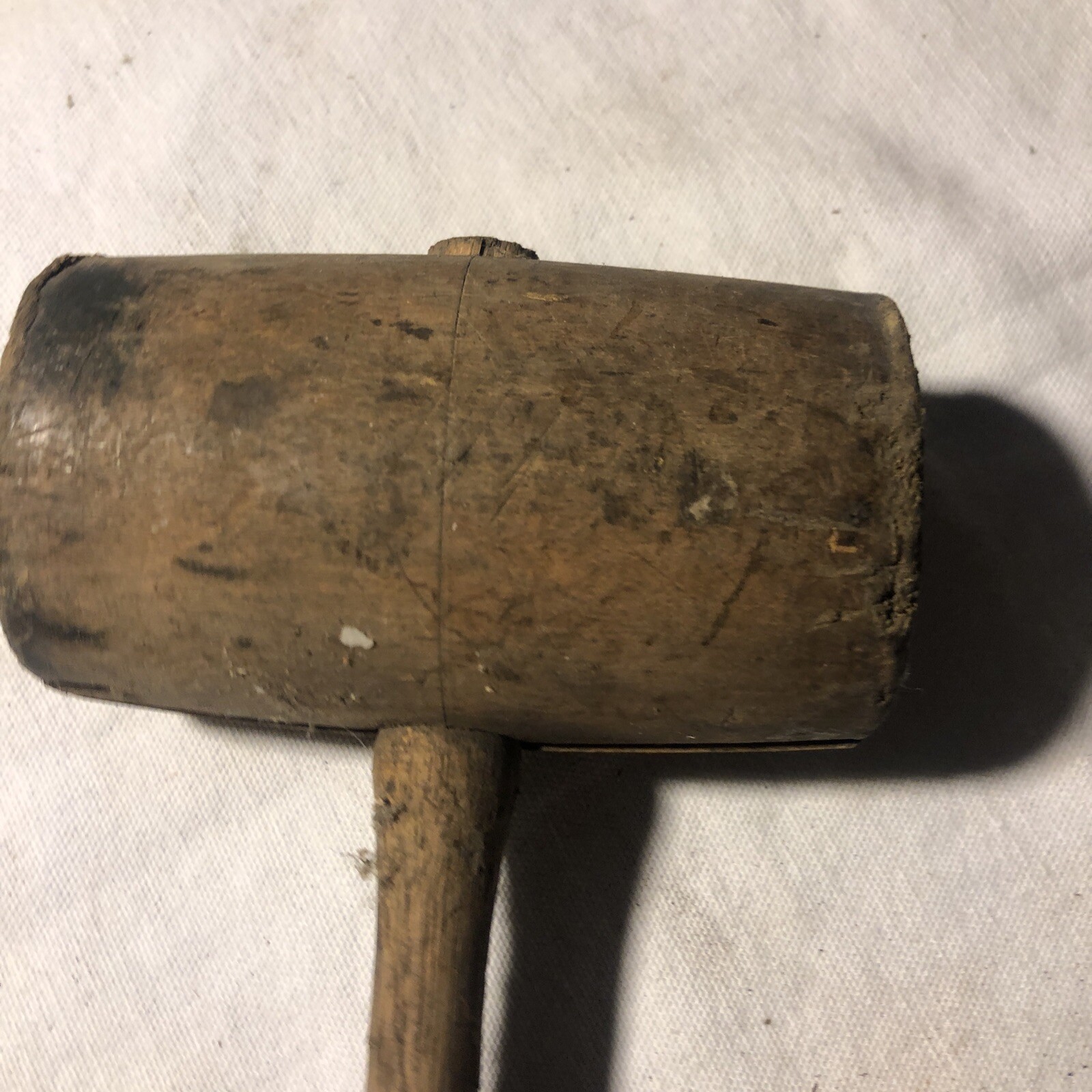 Antique Wood Mallet Primitive Tool Authentic 11.5”
