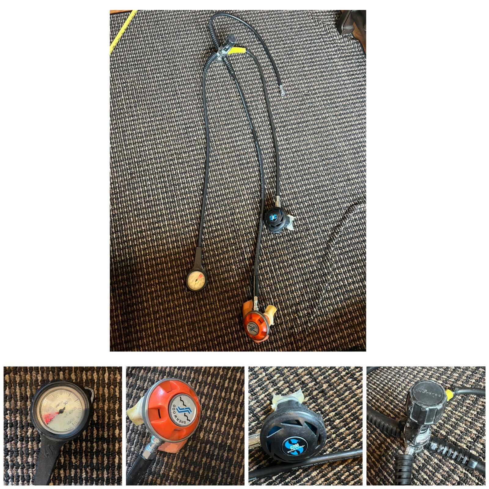 Scuba diving gear scubapro Regulator, G200,  PSI Gauge.Sherwood, Untested