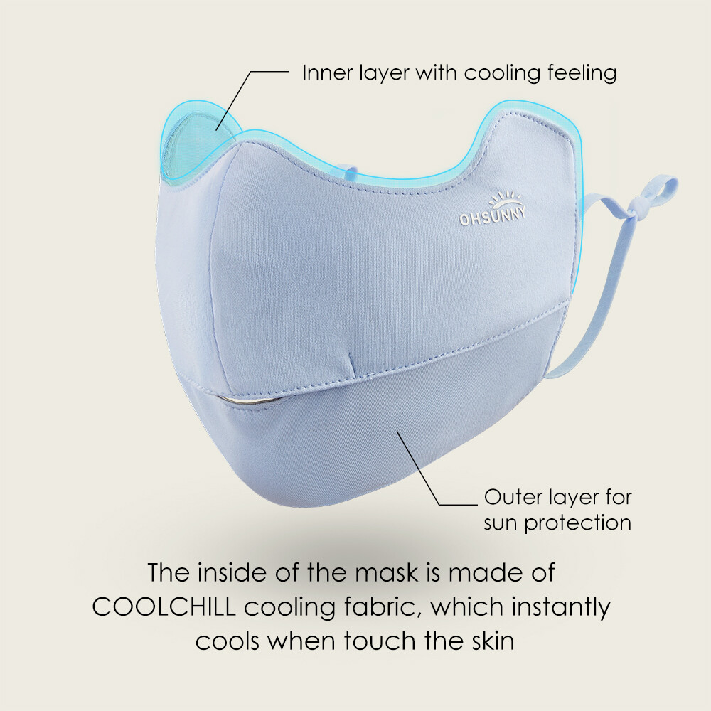 OhSunny Anti-UV Face Cover UPF 50+ Breathable Sun Face Mask for Outdoor Cycling