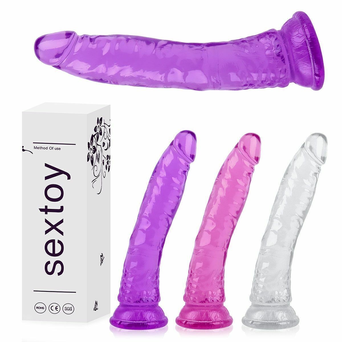 Realistic Jelly Dong Dildo Anal Masturbator Cock penis Sex Toys Suction Cup Soft