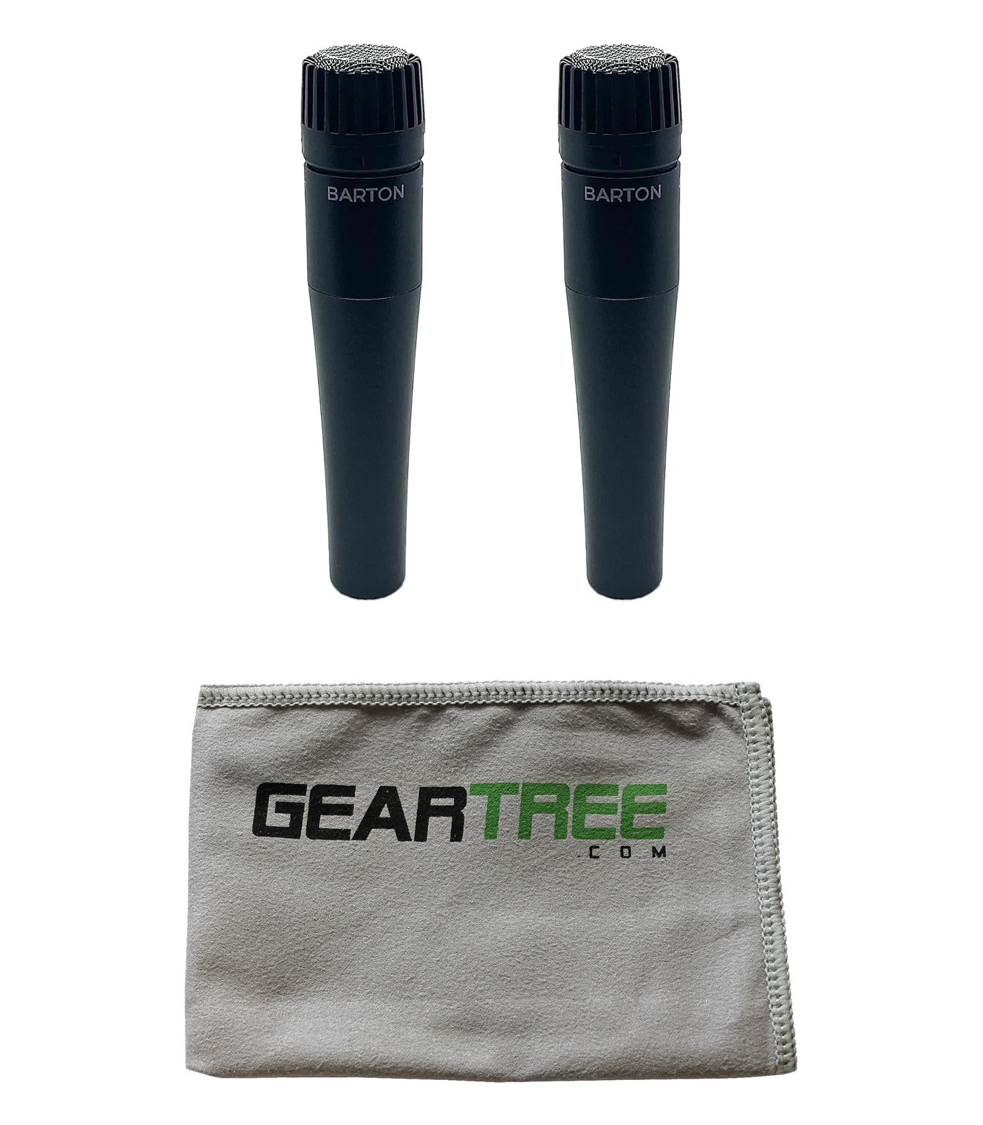 Barton B507A The Tone Ranger Dynamic Instrument Microphone, 2Pack w Polish Cloth