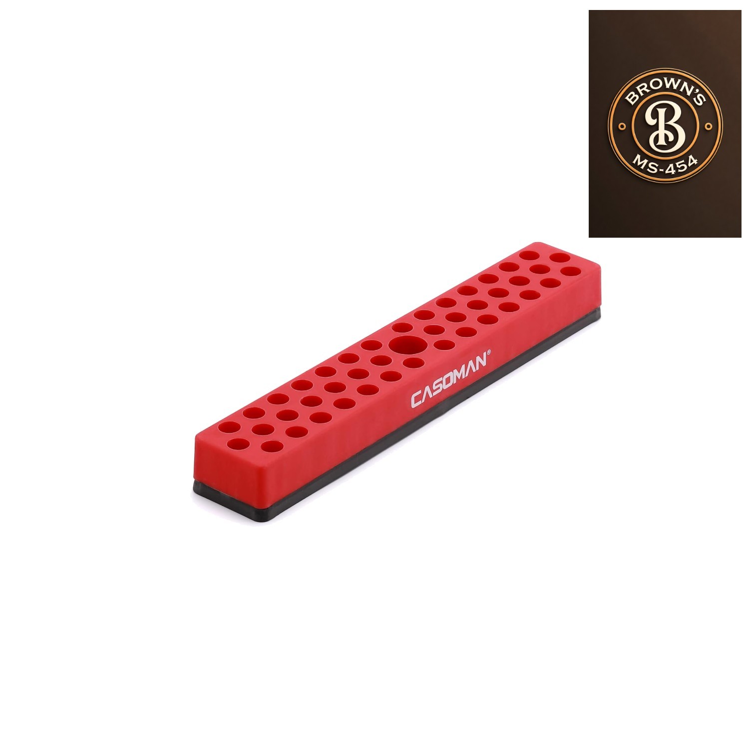 1/4" Hex Bit Organizer with Magnetic Base - Red, 43 Hole Bit Organizer with S...
