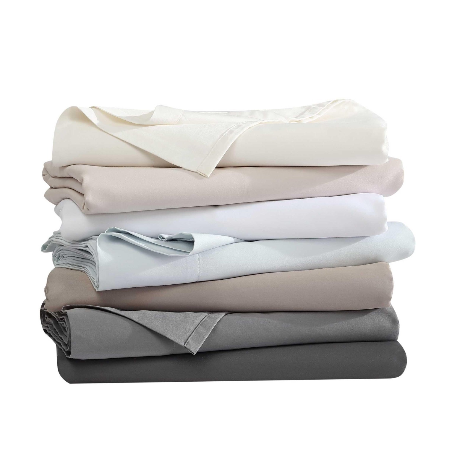 Luxury Sateen Cotton Pillow Case Set, 800 Thread Count, Soft & Smooth Ivory Stan