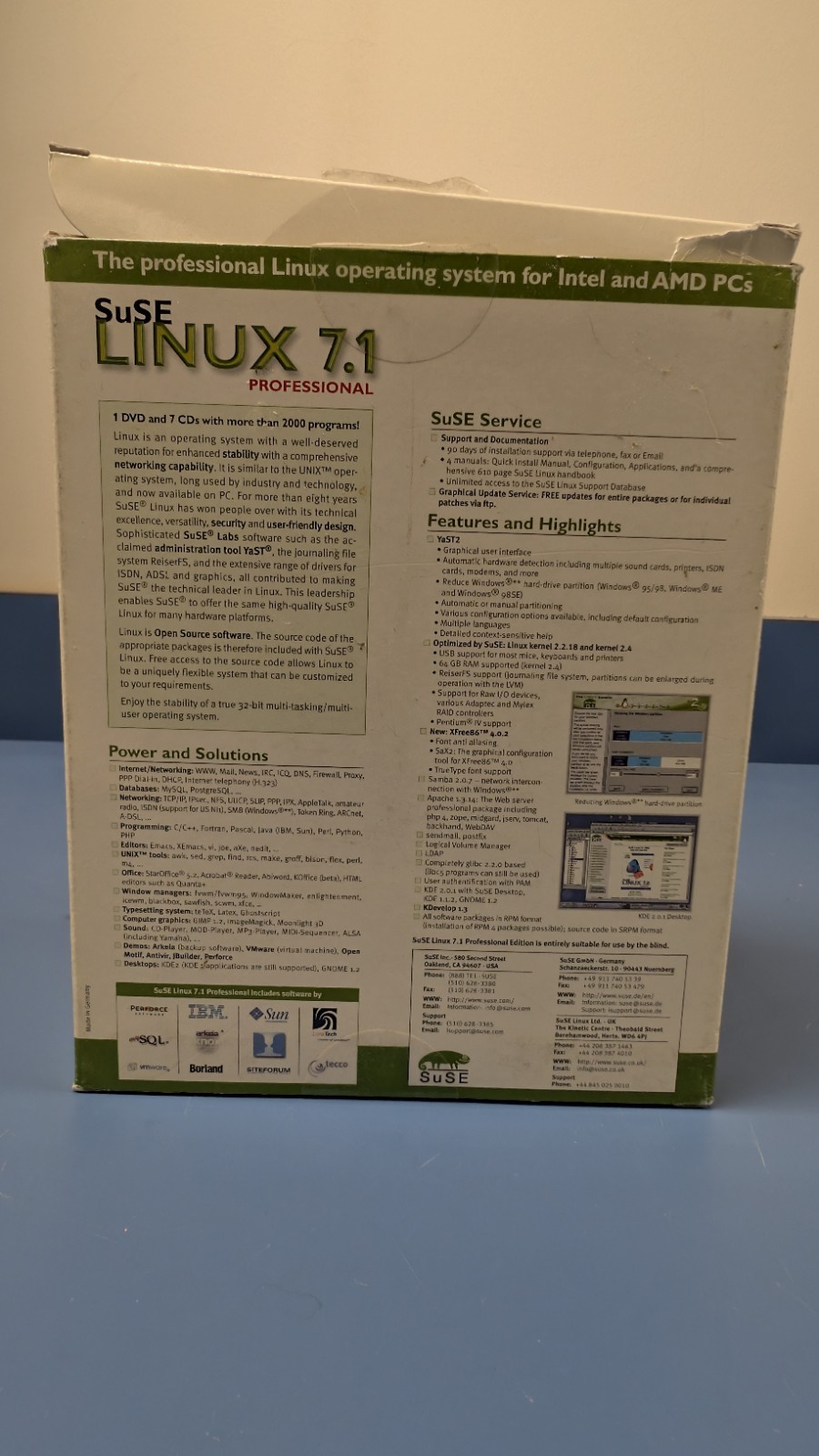 Suse Linux 7.1 Professional (CD-ROM, 2001) Big Box Vintage Software