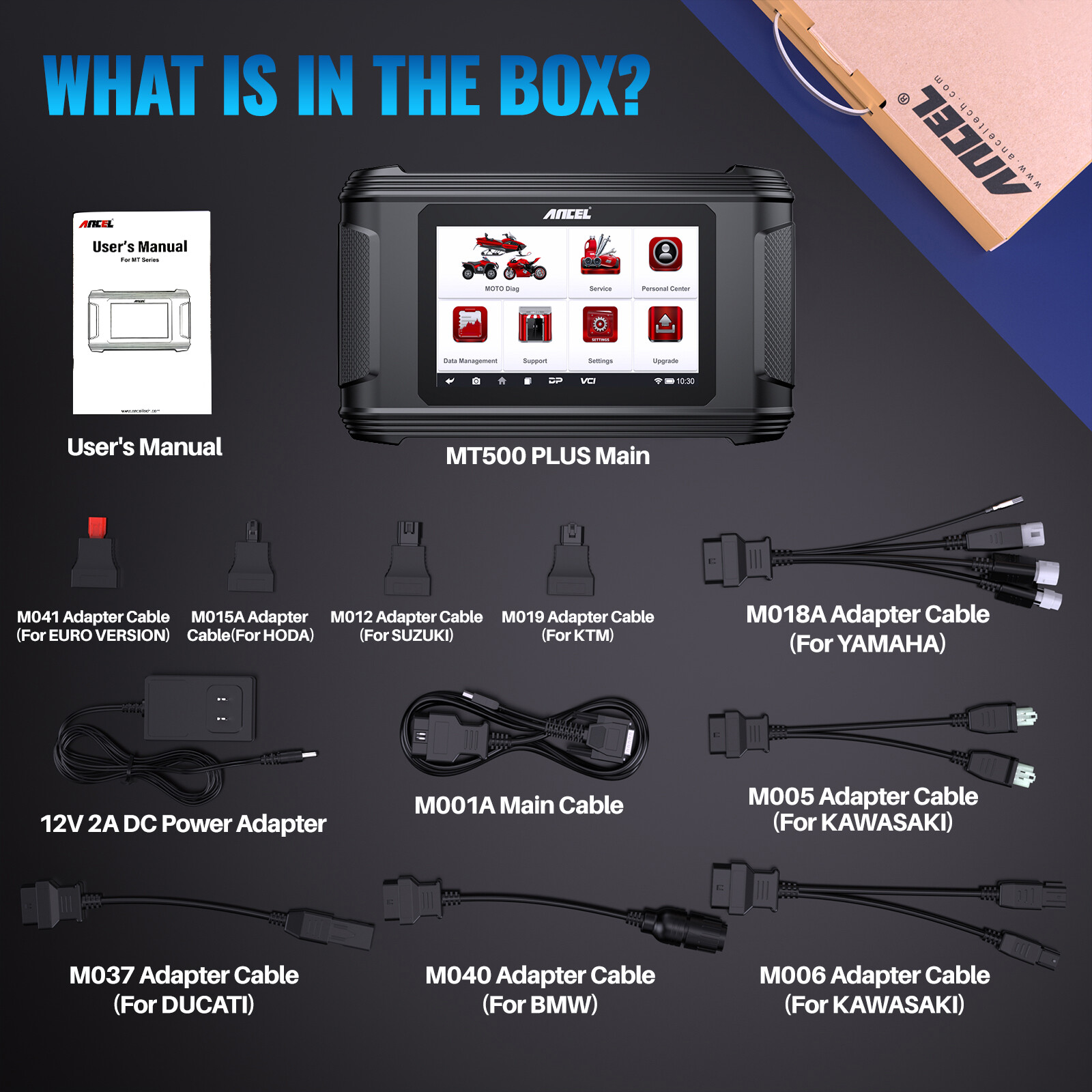 ANCEL MT500 All System Motorcycle Diagnosis Oil Light & ABS Reset OBD2 Scanner