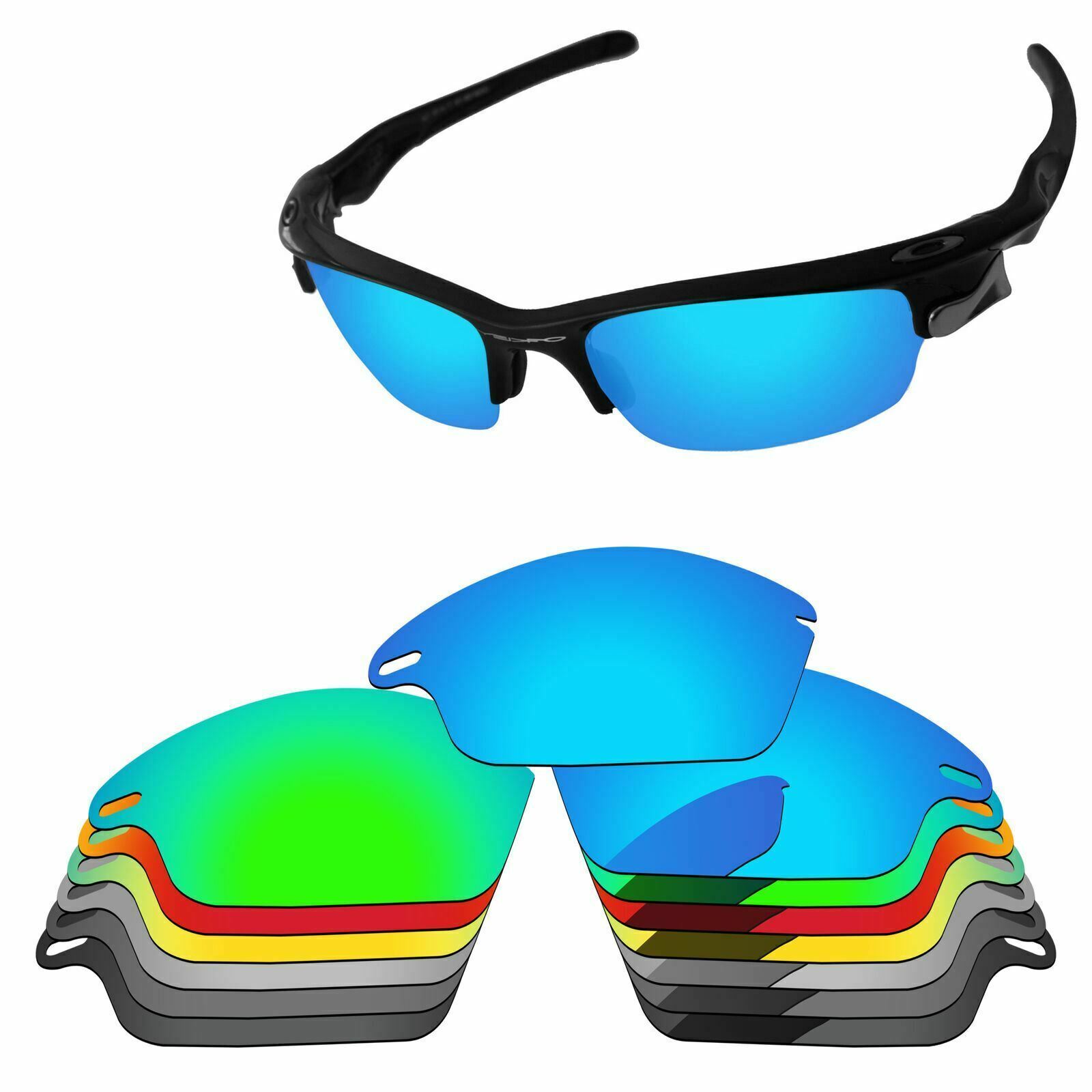 Lensology Polarized Replacement Lenses For-Oakley Fast Jacket OO9097 Multi-Opt