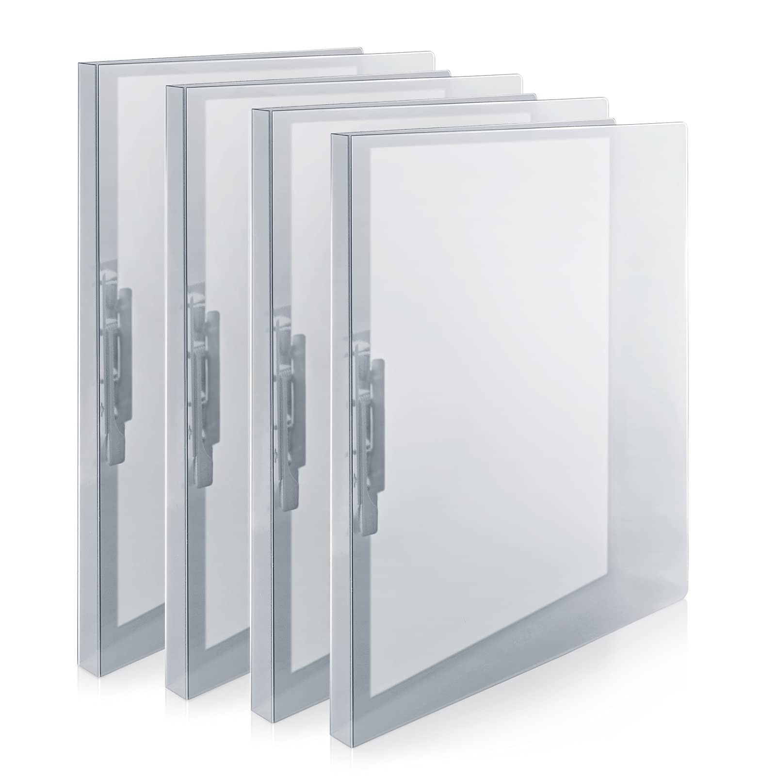 CRANBURY Punchless Binders Translucent Covers - (Dusky Gray, 4 Pack), Clamp