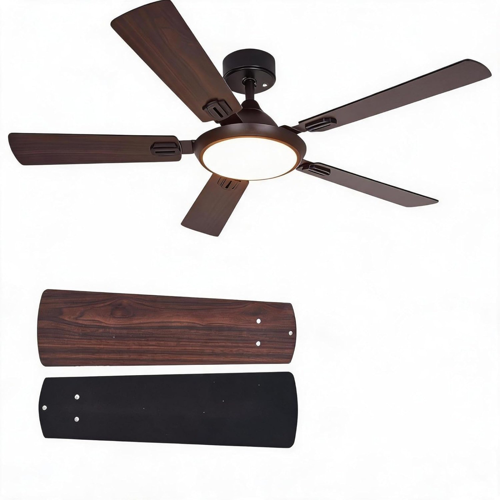 52 Inch Ceiling Fan with Light,Fan Lights Ceiling for Home Bedroom Noiseless