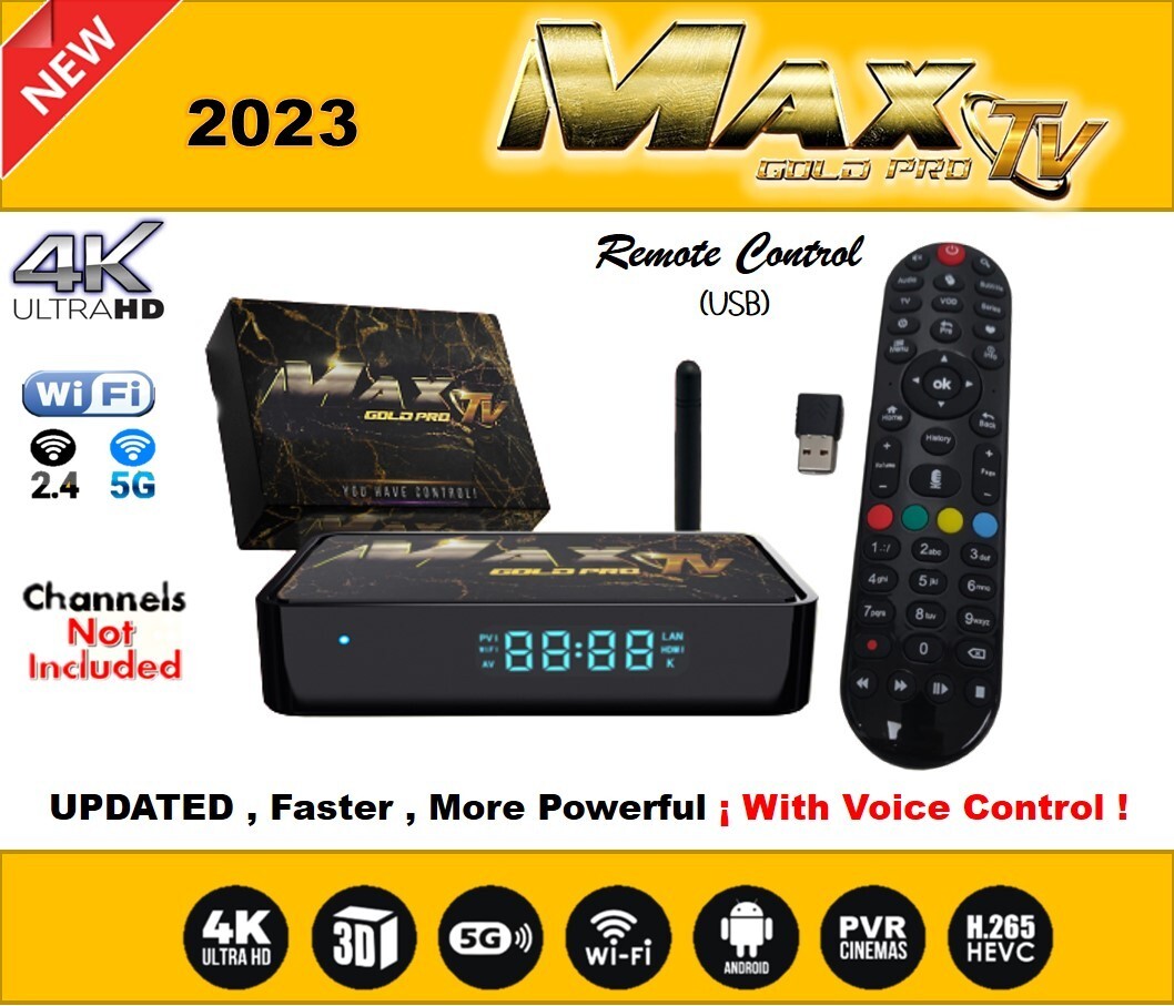 MAXTV GOLD PRO 5G 4K Quad Core 64 Bit ANDROID 9.1 (2023) UPDATED ,MORE POWERFUL