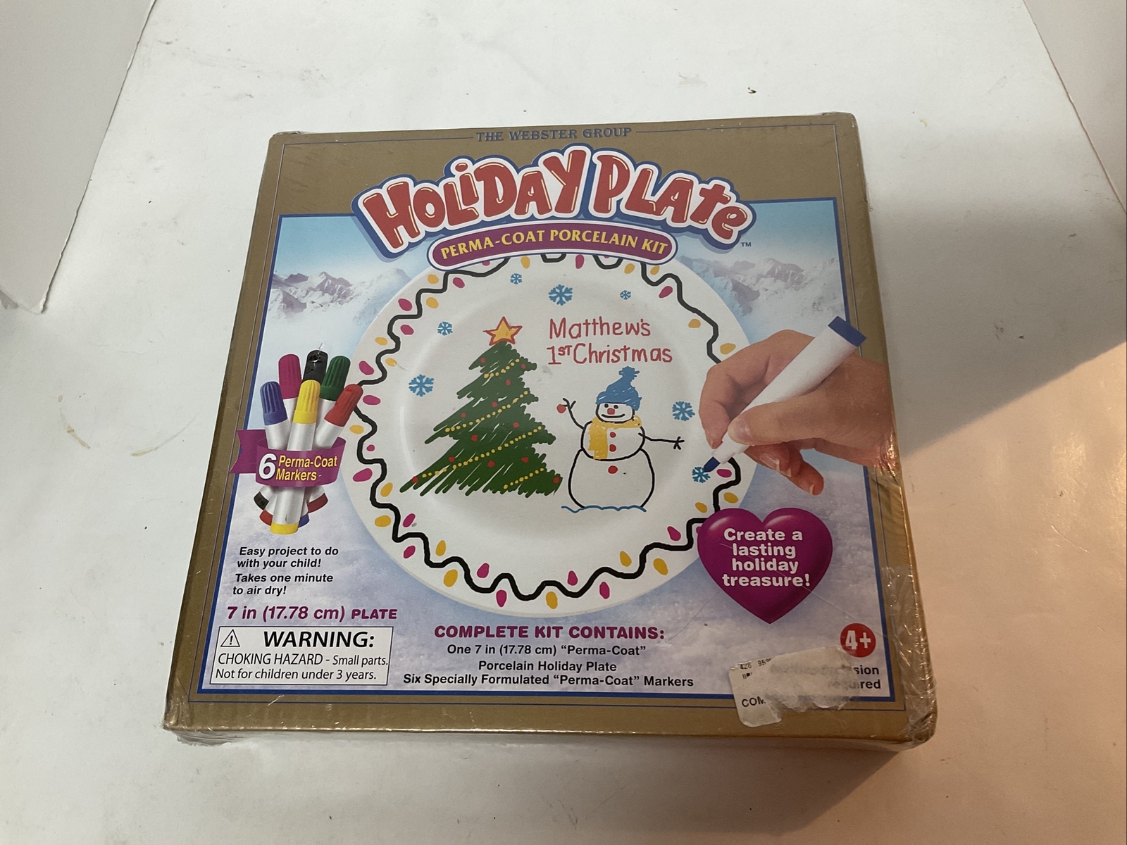 Holiday Plate Perma-Coat Porcelain 7” Plate Kit NEW Perfect Holiday Gift defect