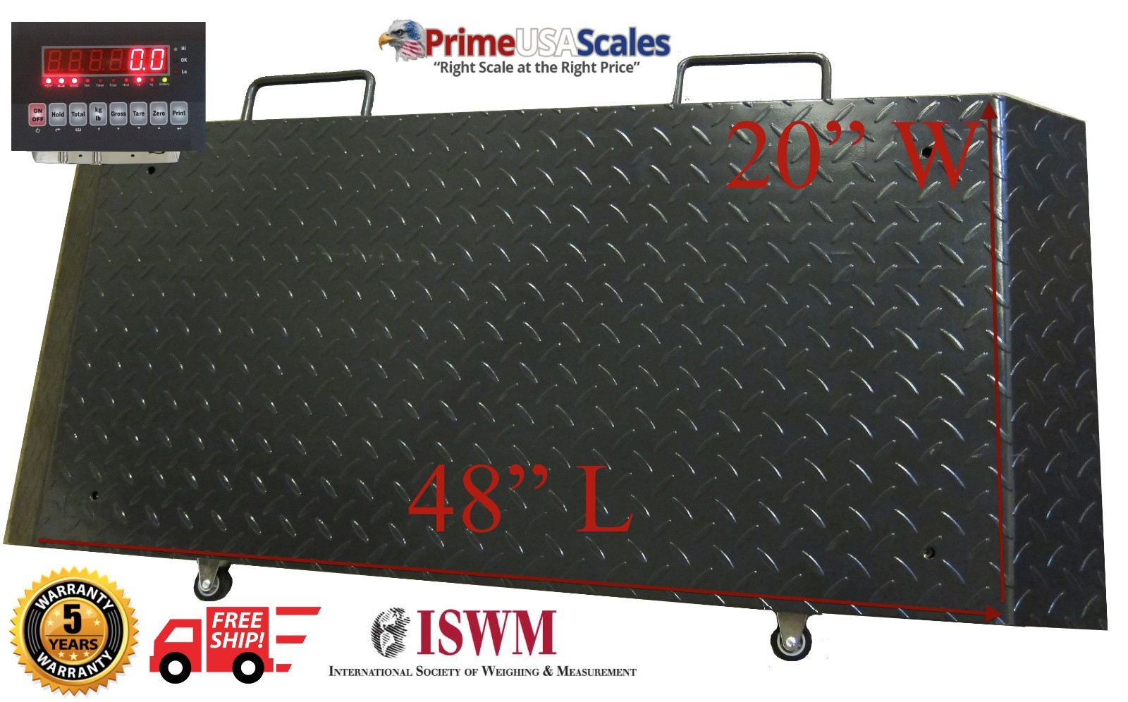 2000 X 0.5 LB 20x50 INCH LIVESTOCK ANIMAL SCALE PORTABLE VETERINARIAN CATTLE DOG