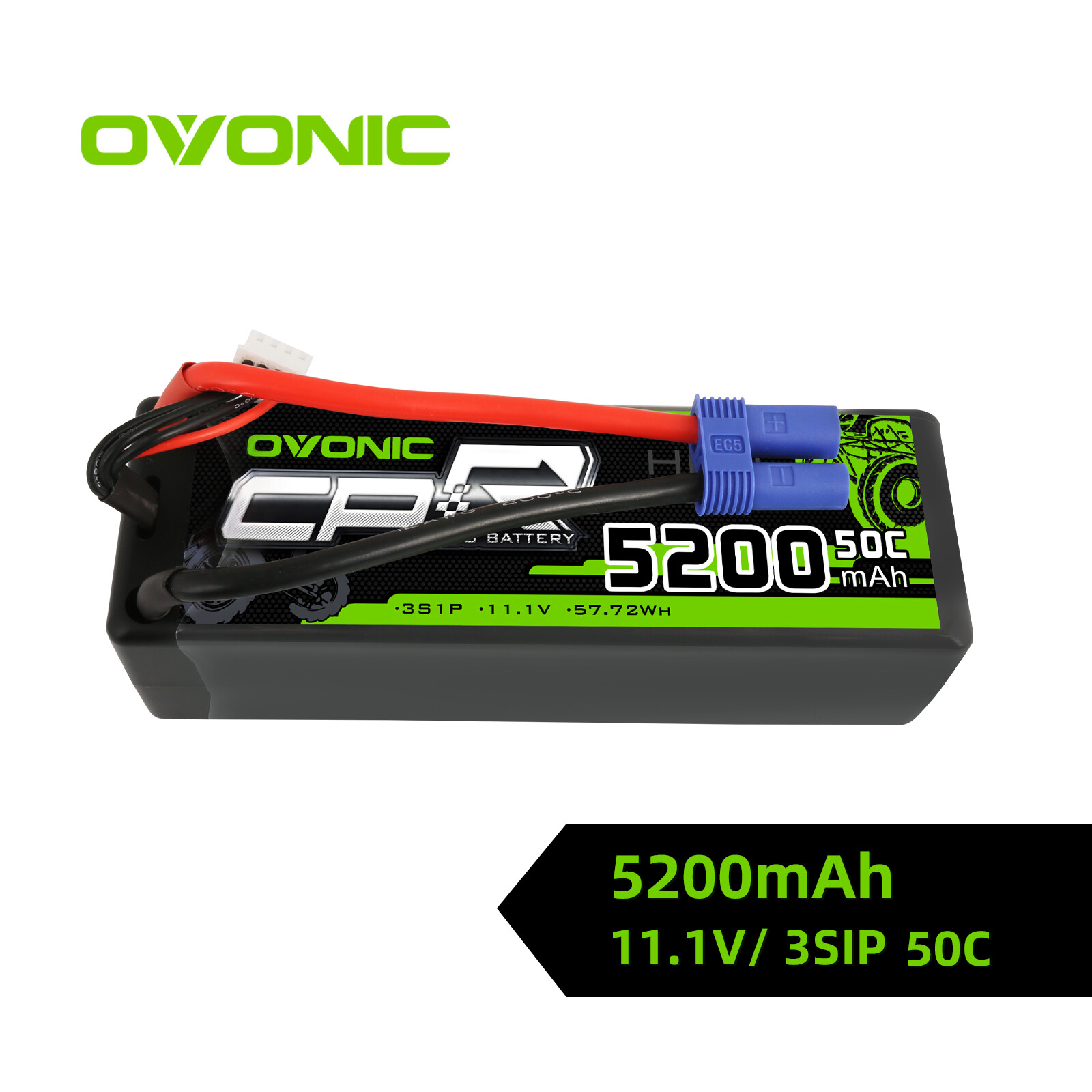 2X 3S Hardcase LiPo Battery 5200mAh 50C EC5 for ARRMA VORTEKS 4X4 3S BLX Truck