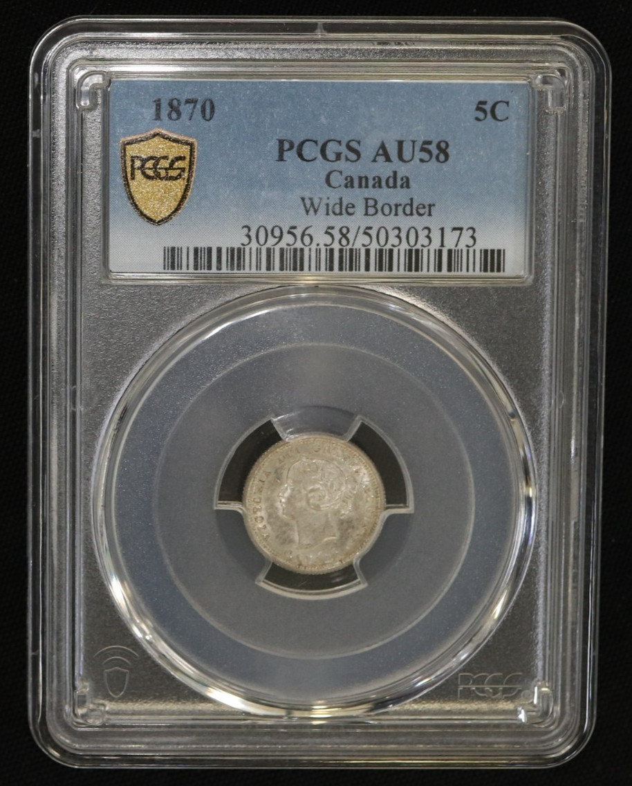 1870 Flat Border Wide Border PCGS Graded Canadian Better Date Collectors Silver