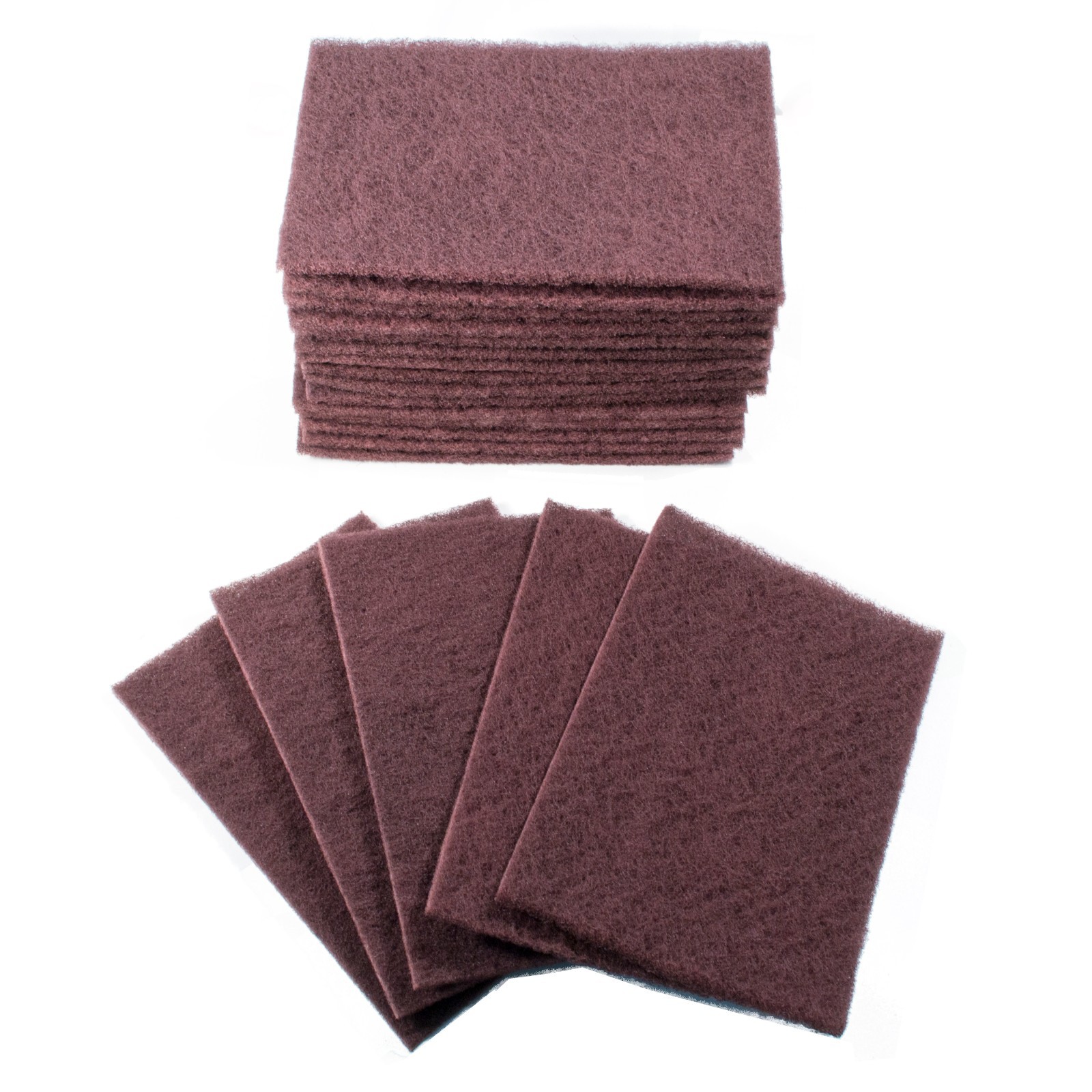 20 pk Maroon Abrasive Scuff Hand Pads 6" x 9"