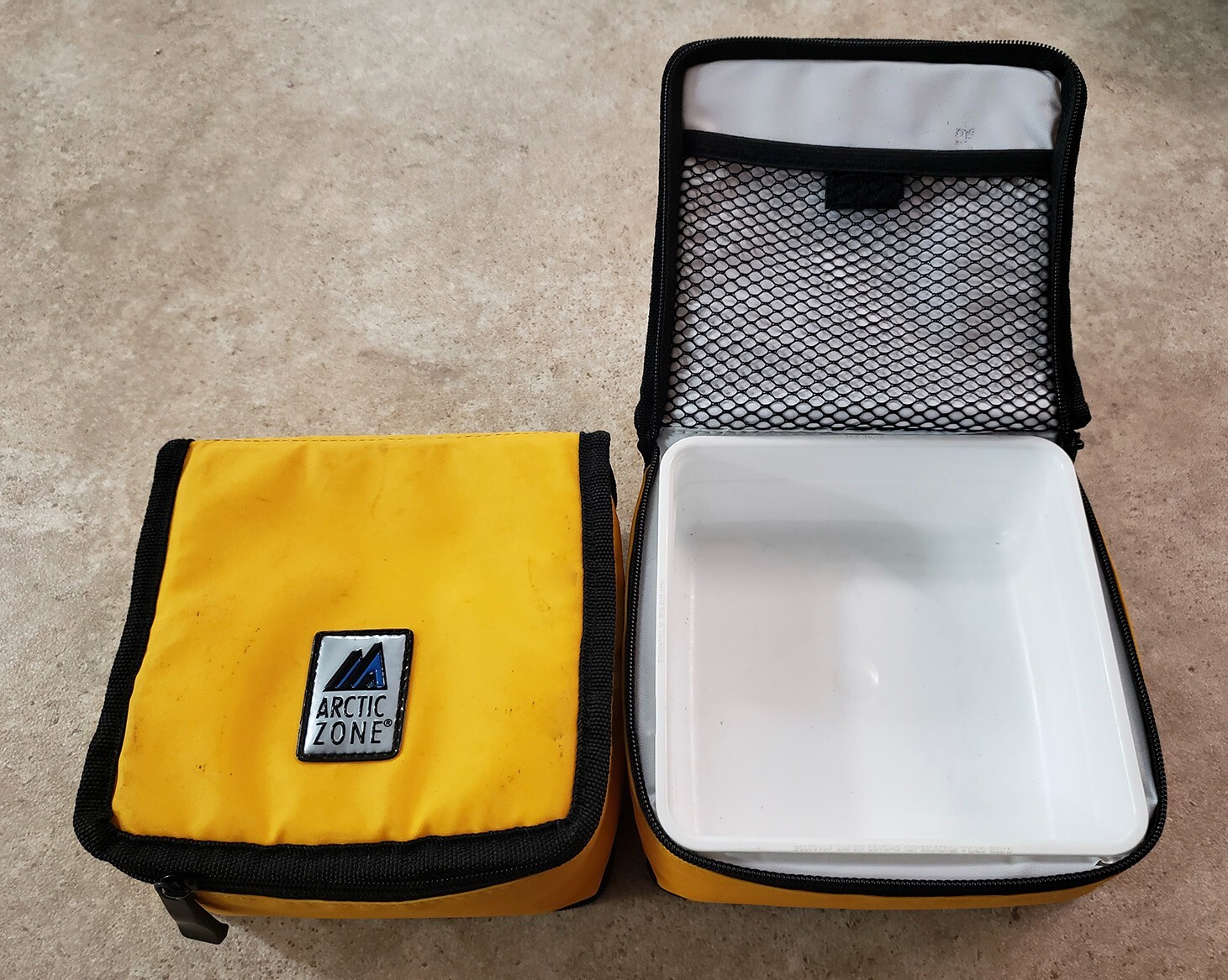 Arctic Zone insulated food containers, yellow, 6"x6"x2.5" set of 2 bags $20