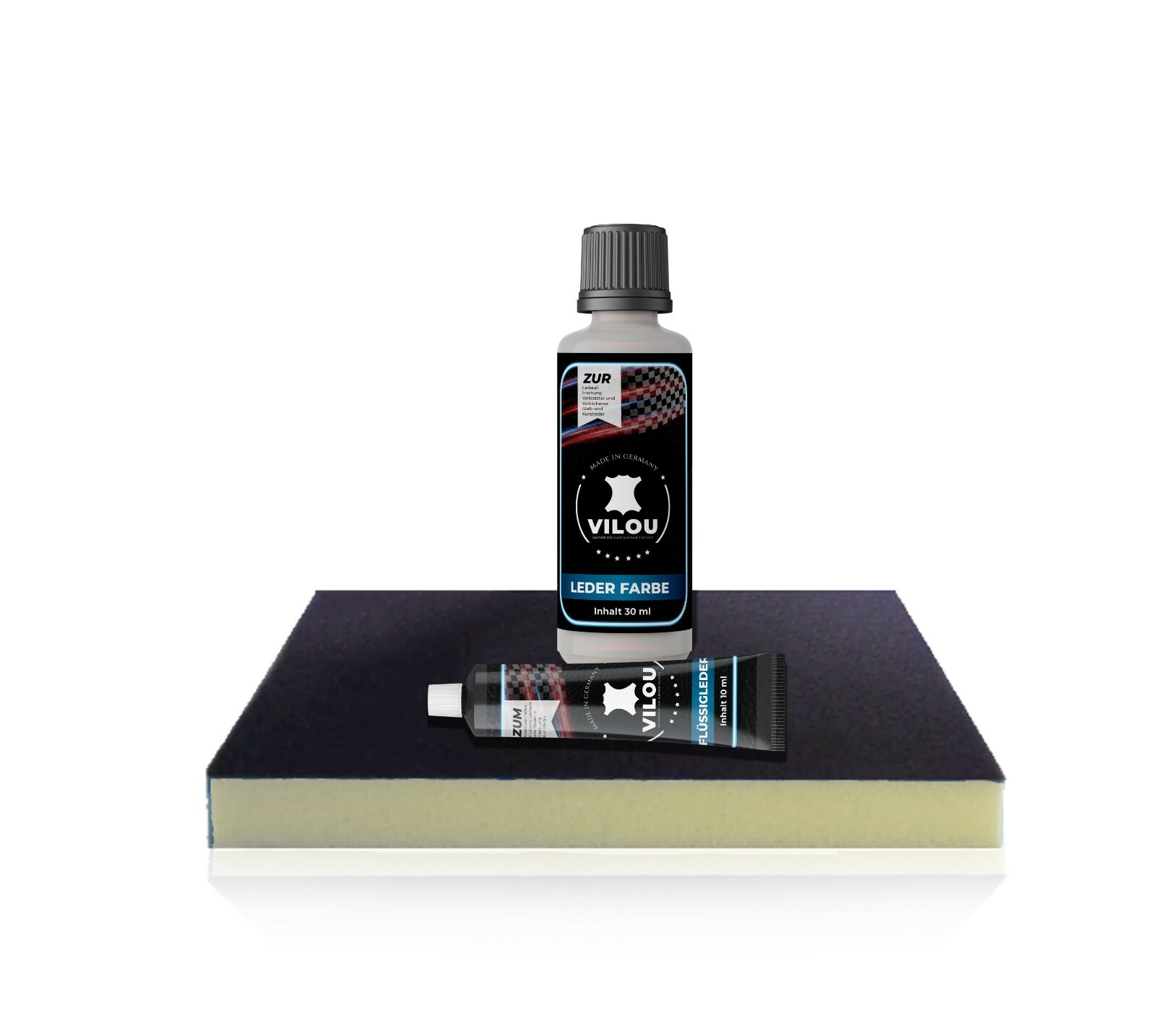30ml Mercedes leather repair kit "S" leather color black + liquid leather "VILOU"