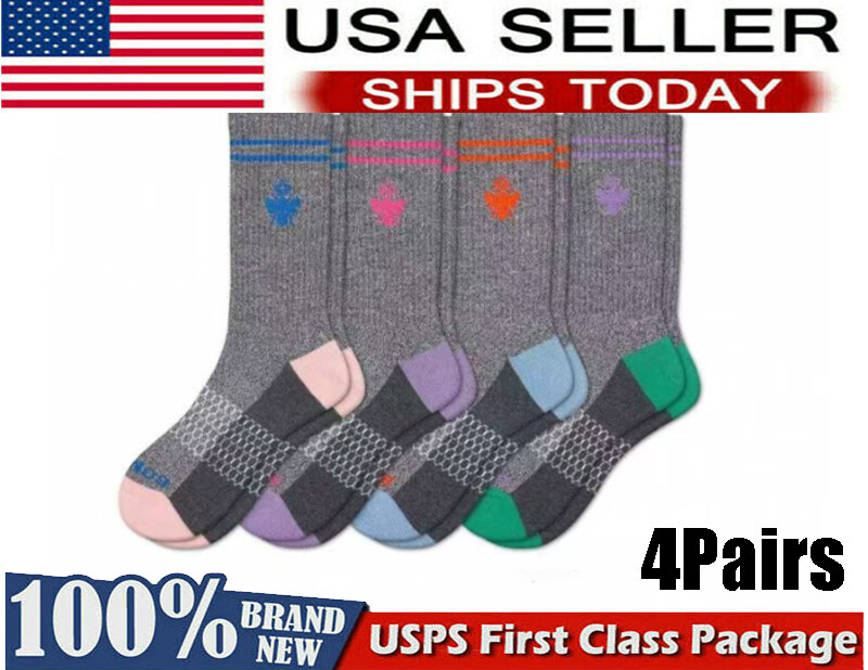 4 pair Bombas Women's Solid Calf Socks Size Medium 8-10.5
