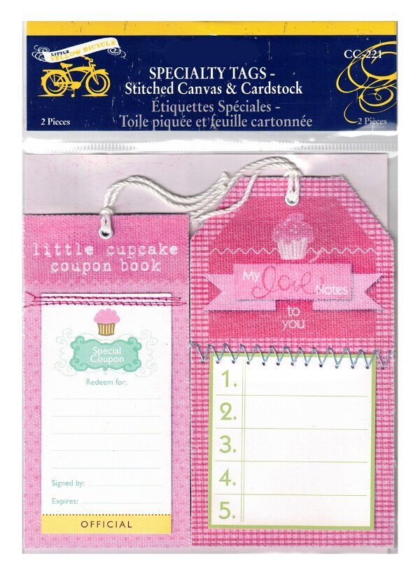 Little Yellow Bicycle, Cupcake, Tag Embellishments, Love Notes, Stitched Tags