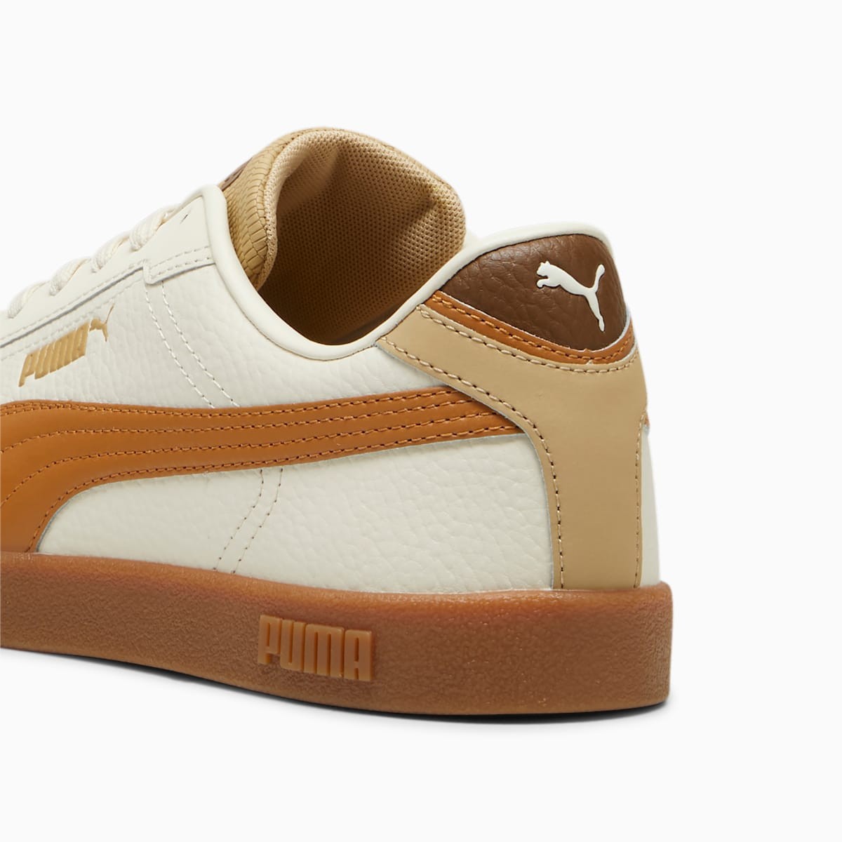 Puma Men's Club II Era, Leather-Alpine Snow-Caramel Latte-Sand Dune, Alpine Snow