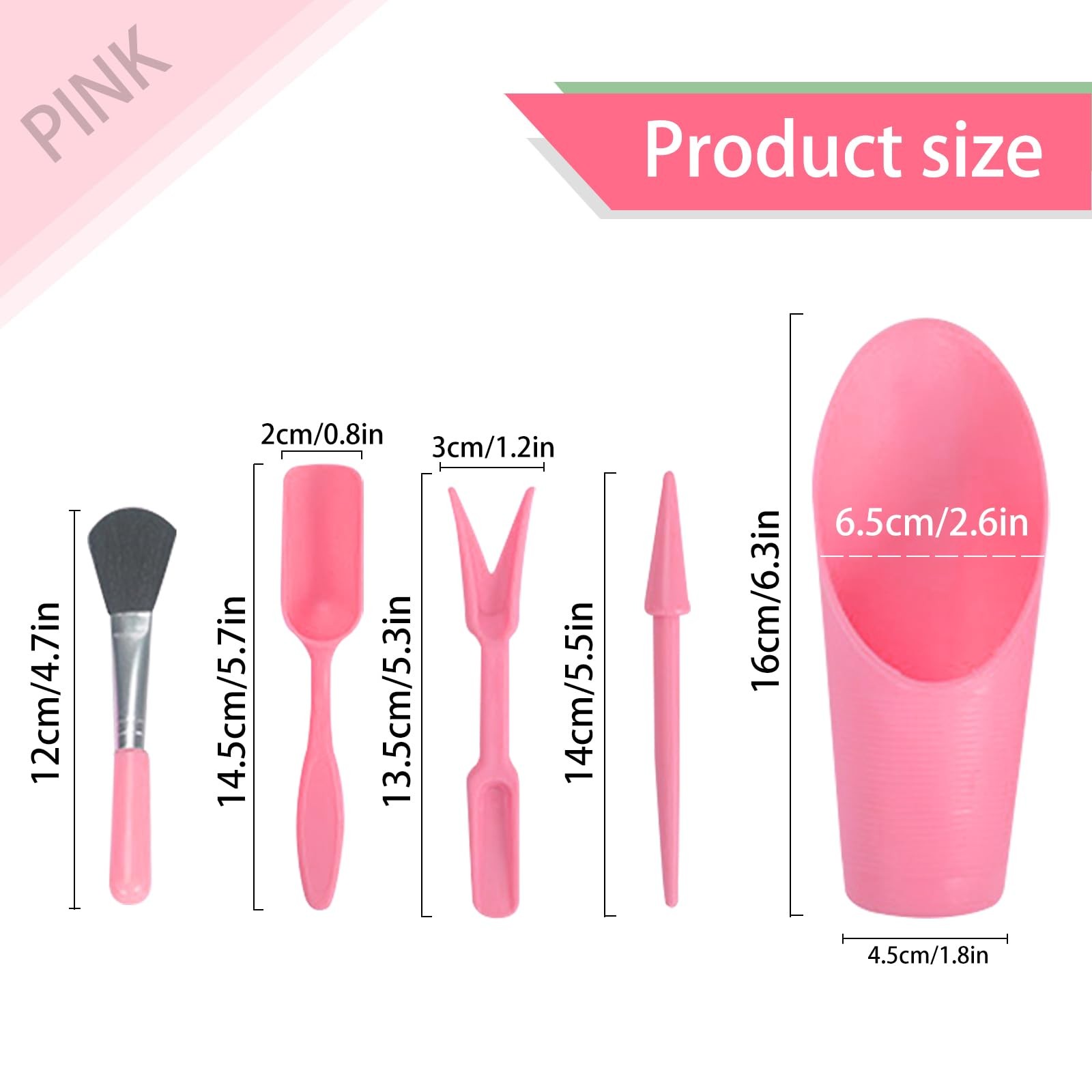 LuckyOpt Mini Succulent Tools, 5Pc Planting Tools Kit Black/Pink