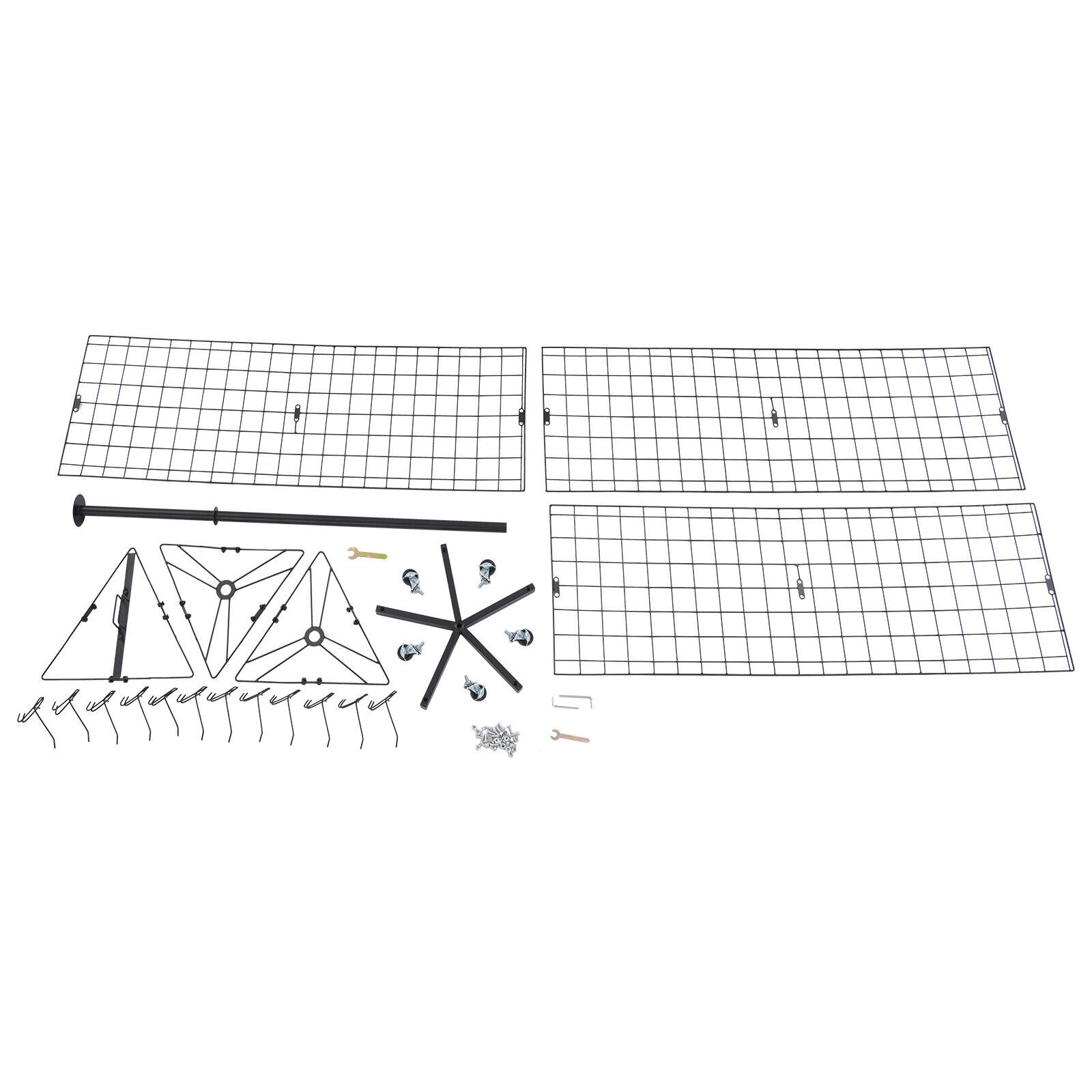 Gridwall Panel Display Stand Triangular Heavy Movable Floorstanding Detachable