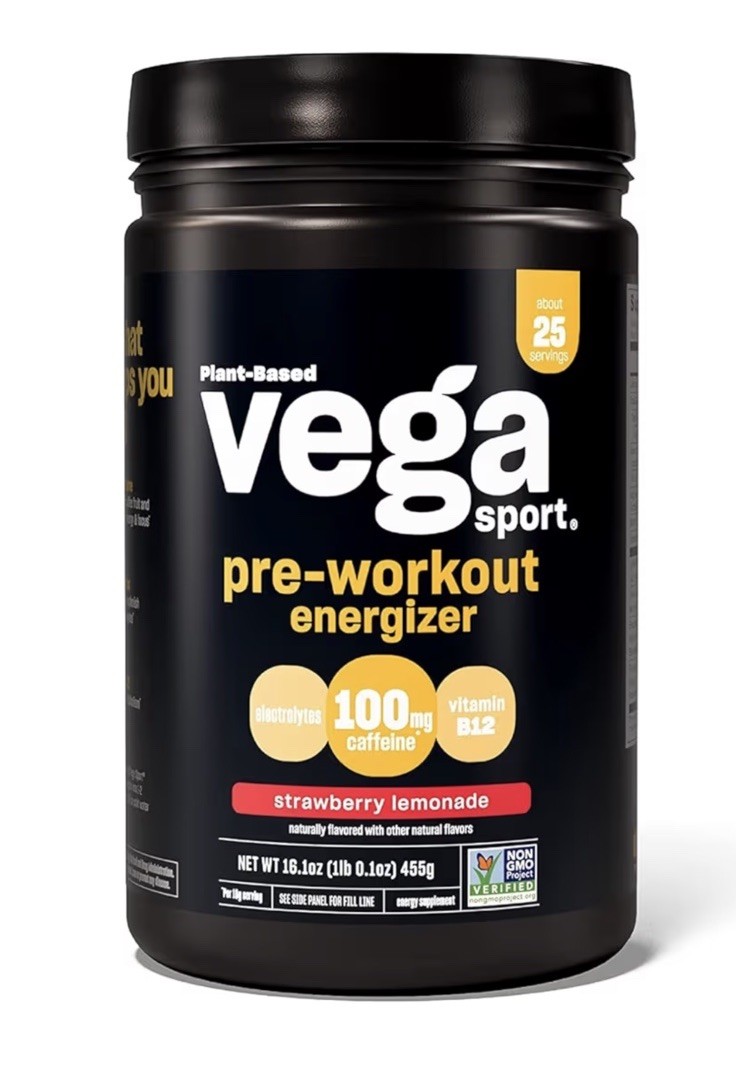Vega Sport Pre-Workout Powder Strawberr Lemonade 16.1oz Veg Gluten Free exp 2027