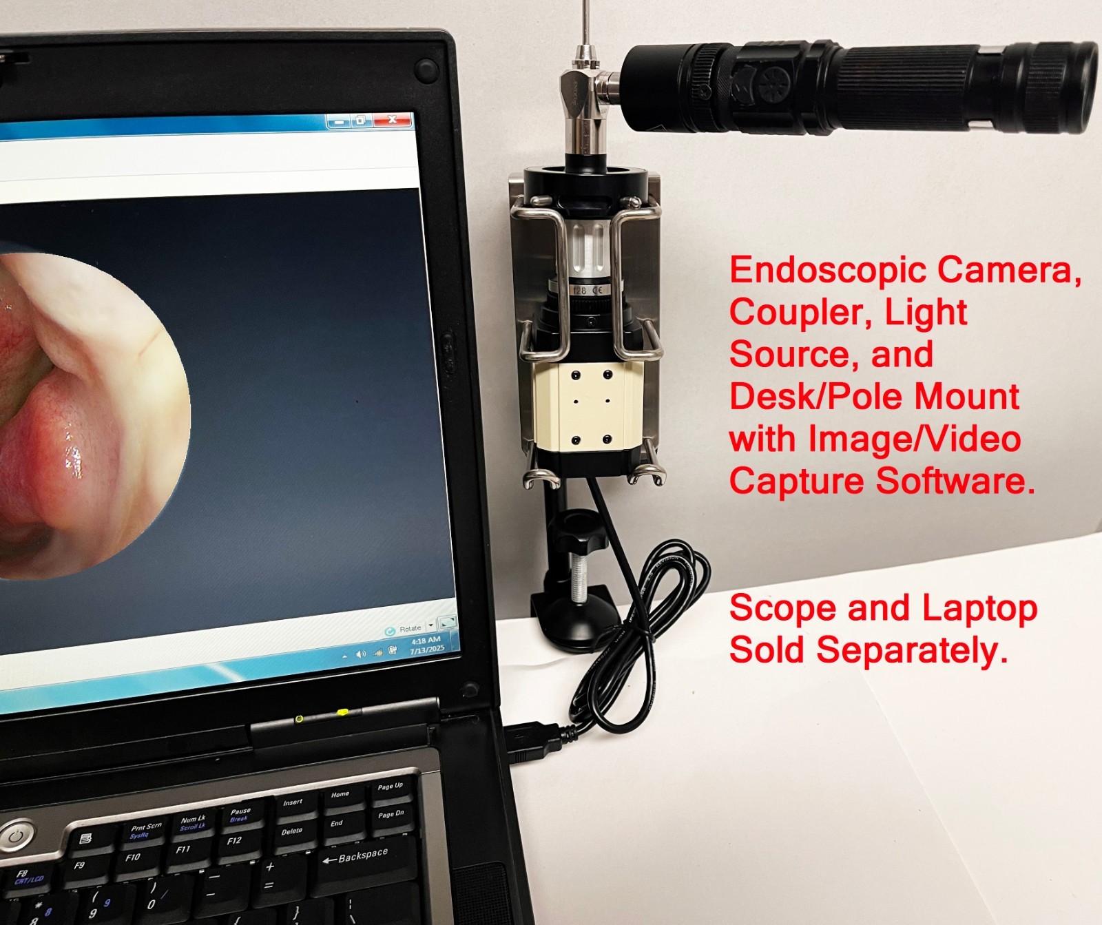 Rigid Endoscope Endoscopy for Circon HD USB Camera+Coupler+Light Source+Mount