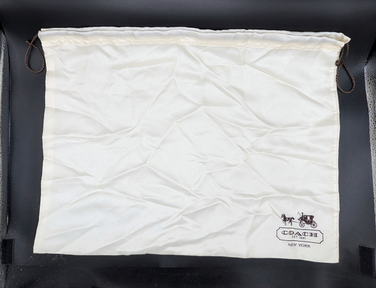 Coach 16x13.5” Drawstring Dust Bag White Lower Right Corner Logo