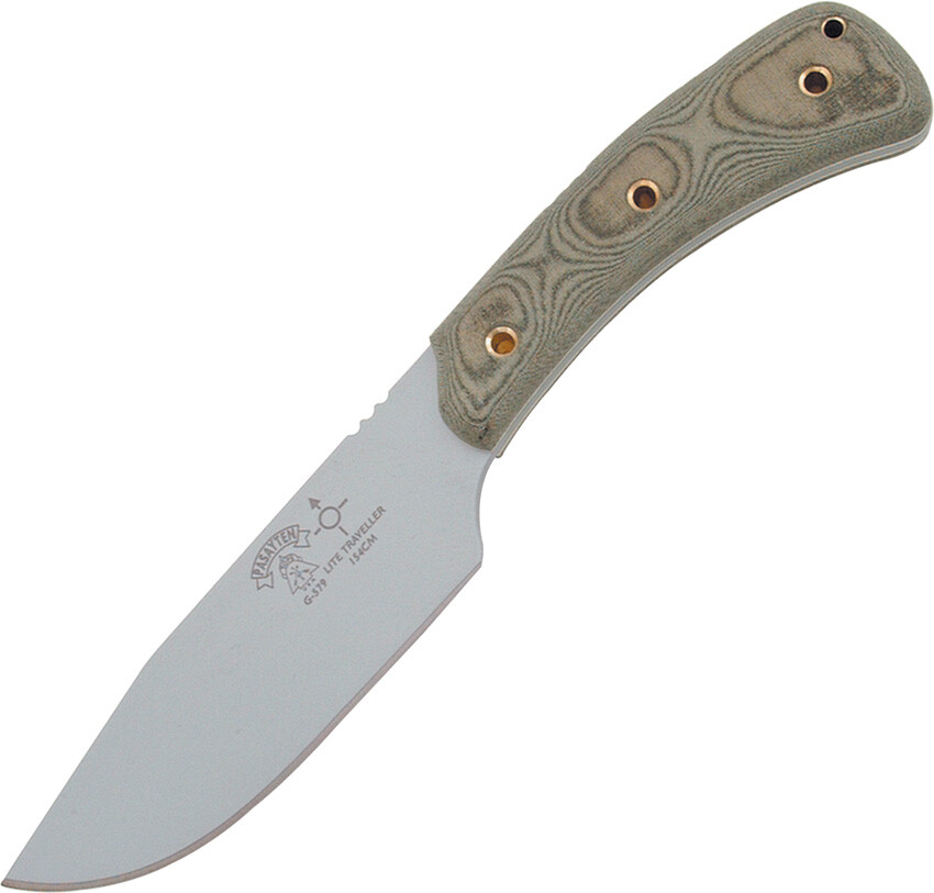 TOPS Knives 10" Pasayten Lite Traveller Fixed Gray Blade Linen Handle Knife P001