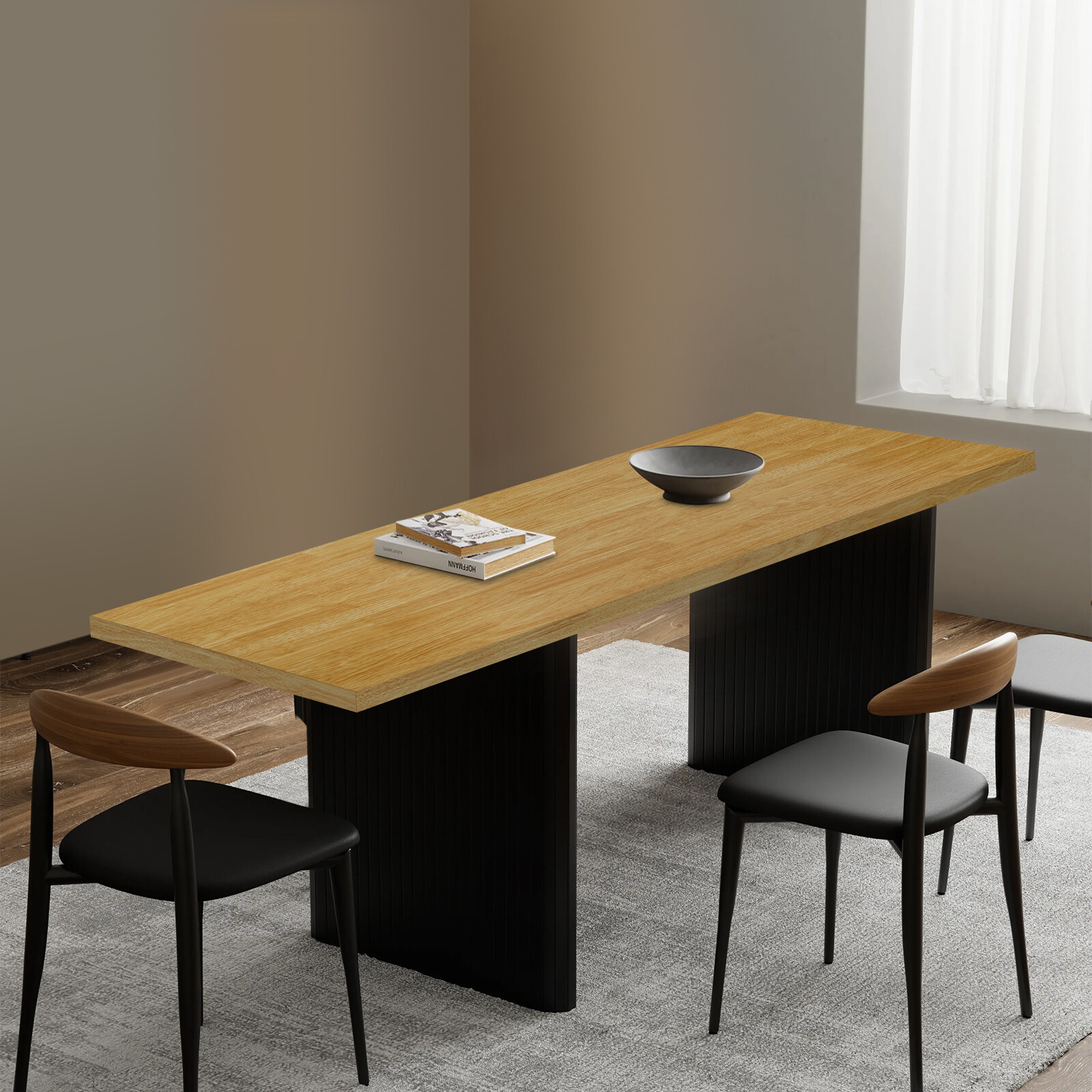 Plywood Tabletop Rectangular Countertop Adjustable Countertop 60*180*3.5cm USA