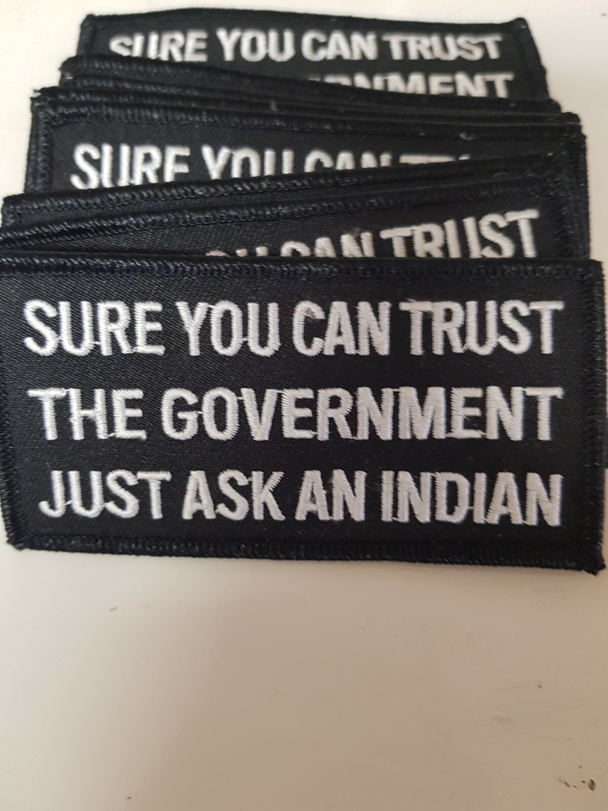BIKER PATCH "YOU CAN TRUST THE GOVERNMENT" NEW NICE