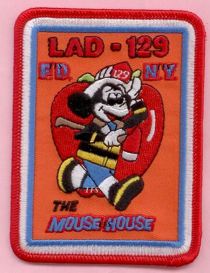 New York City Fire Dept Ladder 129 Patch Mouse House