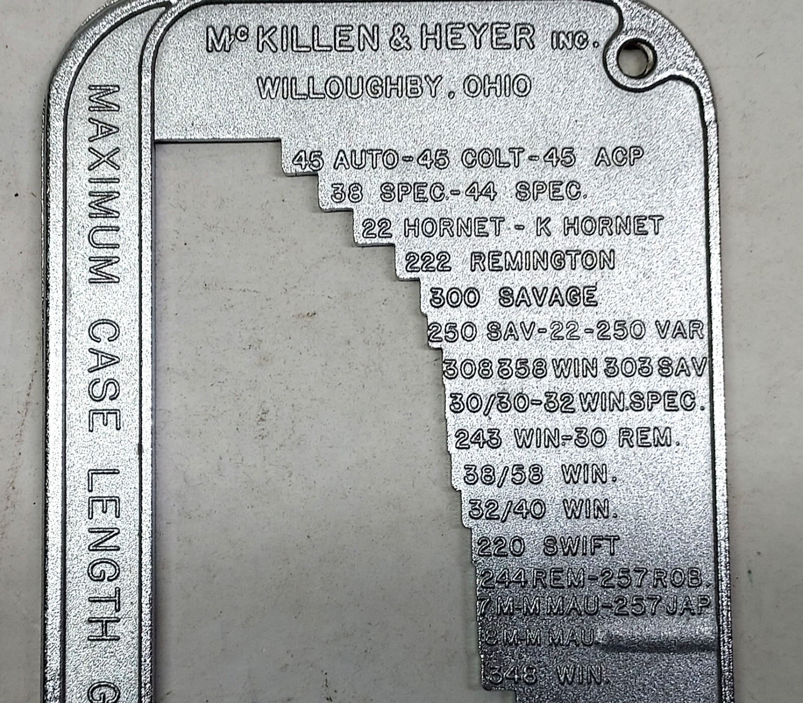 MCKILLEN & HEYER RELOADING CASE LENGTH GAUGE
