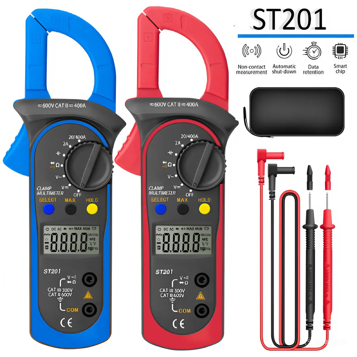 Digital Multimeter Tester AC Volt Ohm Amp Clamp Meter Auto Range LCD Handheld