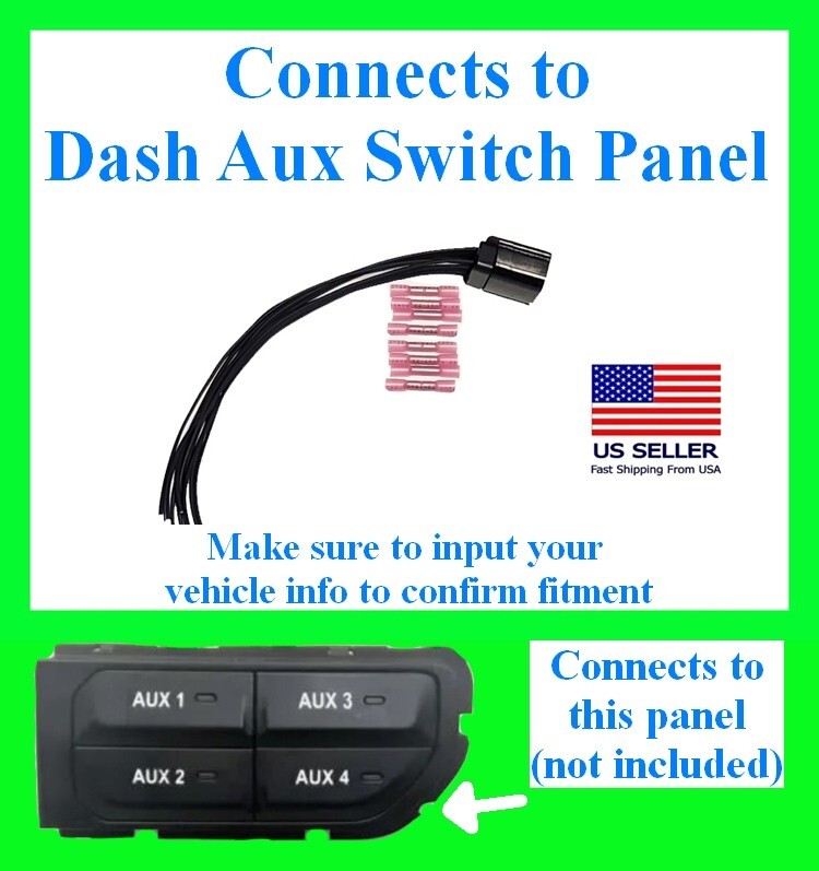 fits Wrangler Gladiator Aux Switch Panel Connector Plug Wiring Pigtail Harness