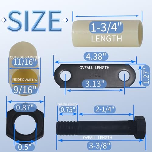Trailer Axle Shackle Kit, Tandem Axle Trailer Kit for Double Eye Leaf Spring