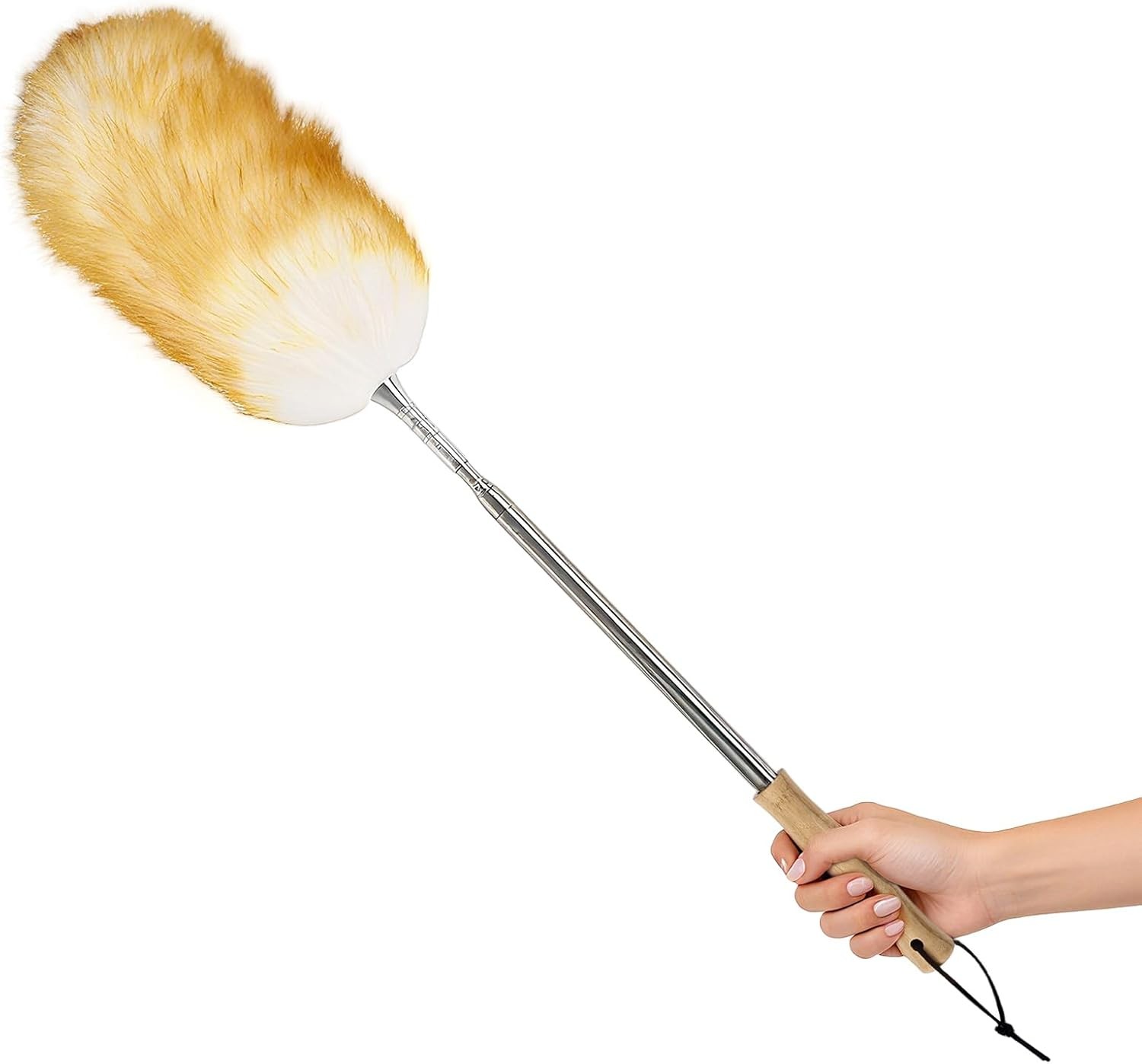 Extendable Lbswool Feather Duster 31-88 Inch, Anti-Static Wool Duster