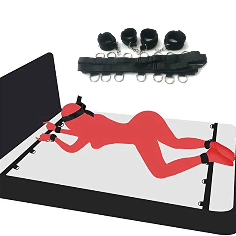 Bondage Bed Restraint Strap Handcuffs Ankle Cuffs Couples Roleplay BDSM Adults