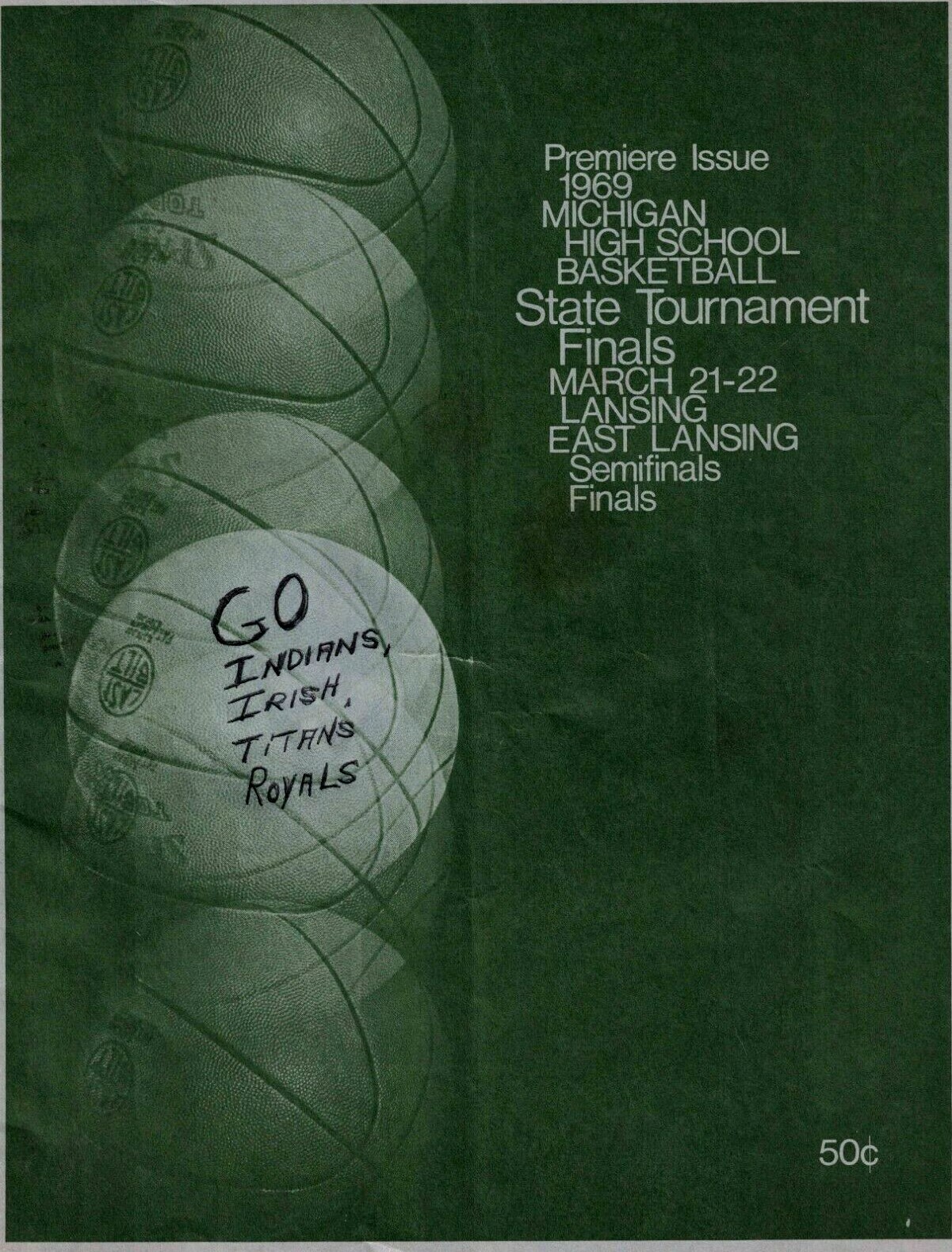 1969 Premiere Issue of Michigan High School State Semi-Finals and Finals Program