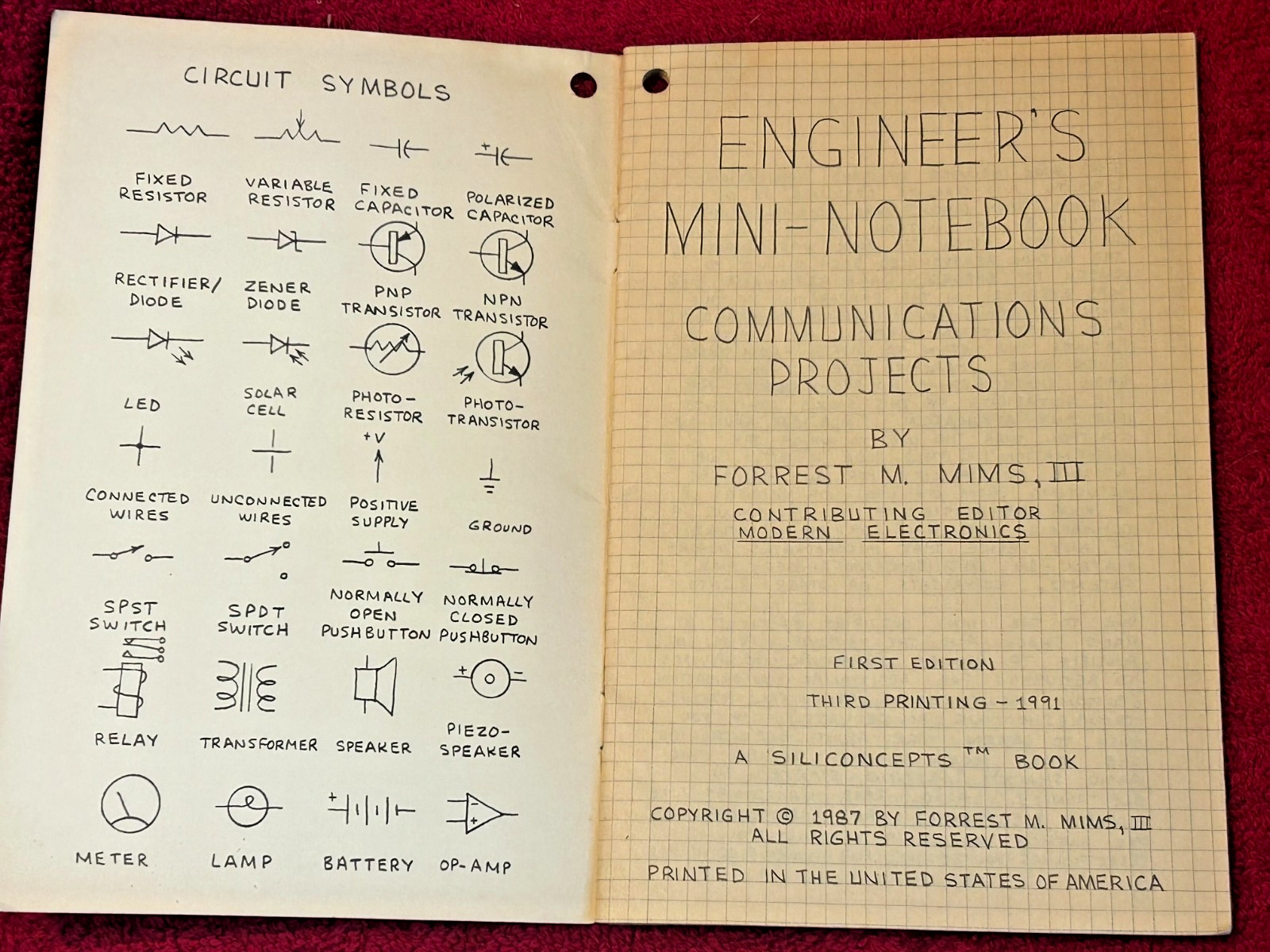 ARCHER ENGINEER'S MINI-NOTEBOOK COMMUNICATIONS PROJECTS NO 276-5015A RADIO SHACK