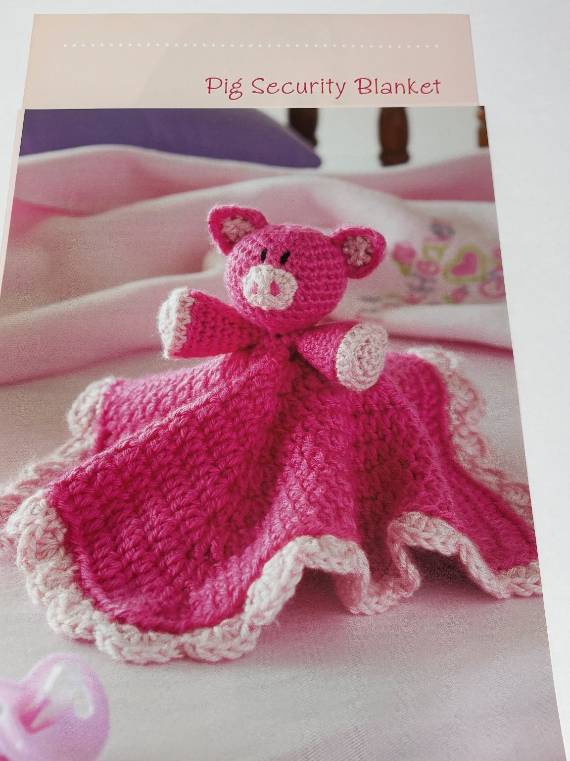 Pig Security Blanket Crochet Pattern Easy Baby Book Pages