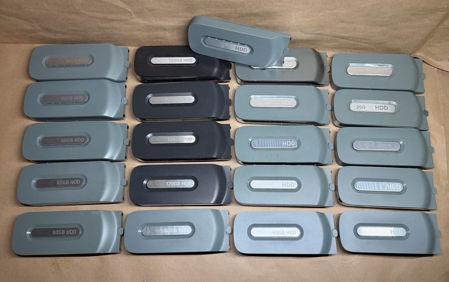 Lot of 21 Microsoft Xbox 360 Hard Drives HDD 20GB 60GB 120GB Untested