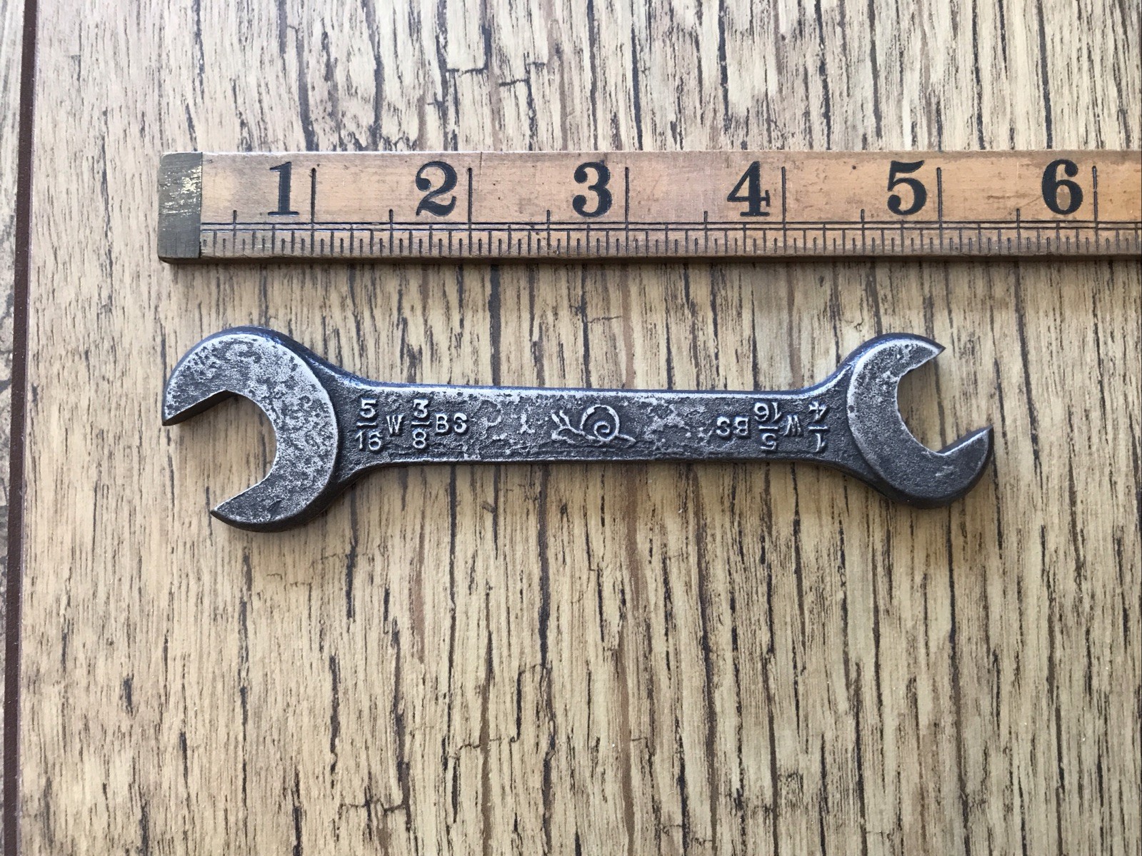 A Vintage Snail Brand 5/16” X 1/4” Whitworth Spanner Classic Car Tool.