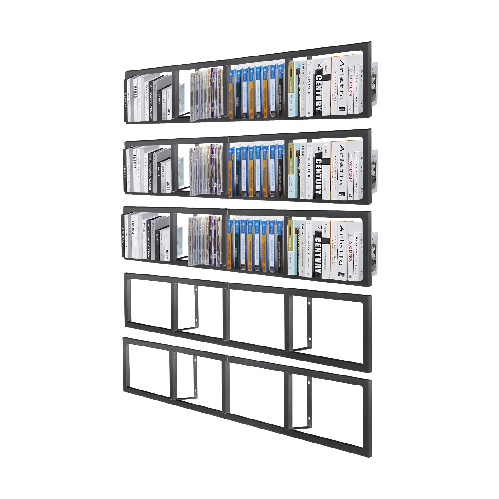 2x Floating Shelf Wall Mount CD DVD Rack Media Storage Organizer Shelves Large